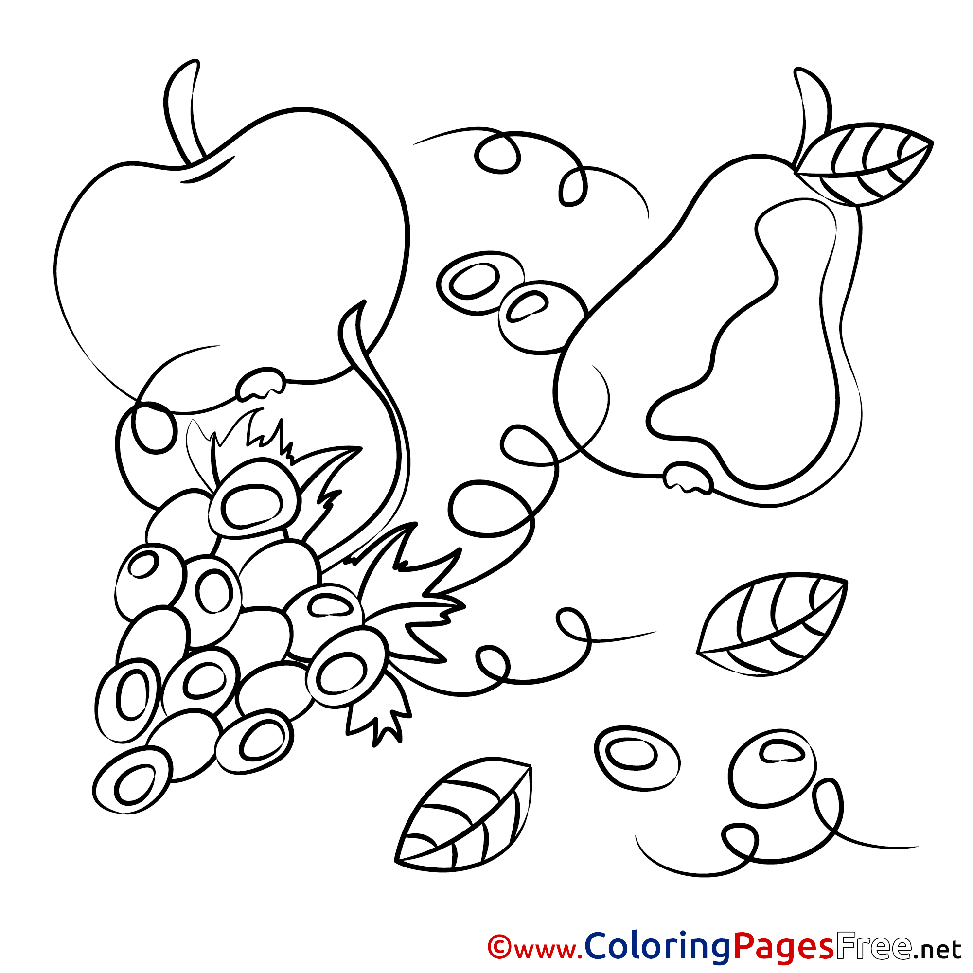 Berries Download Printable Coloring Pages