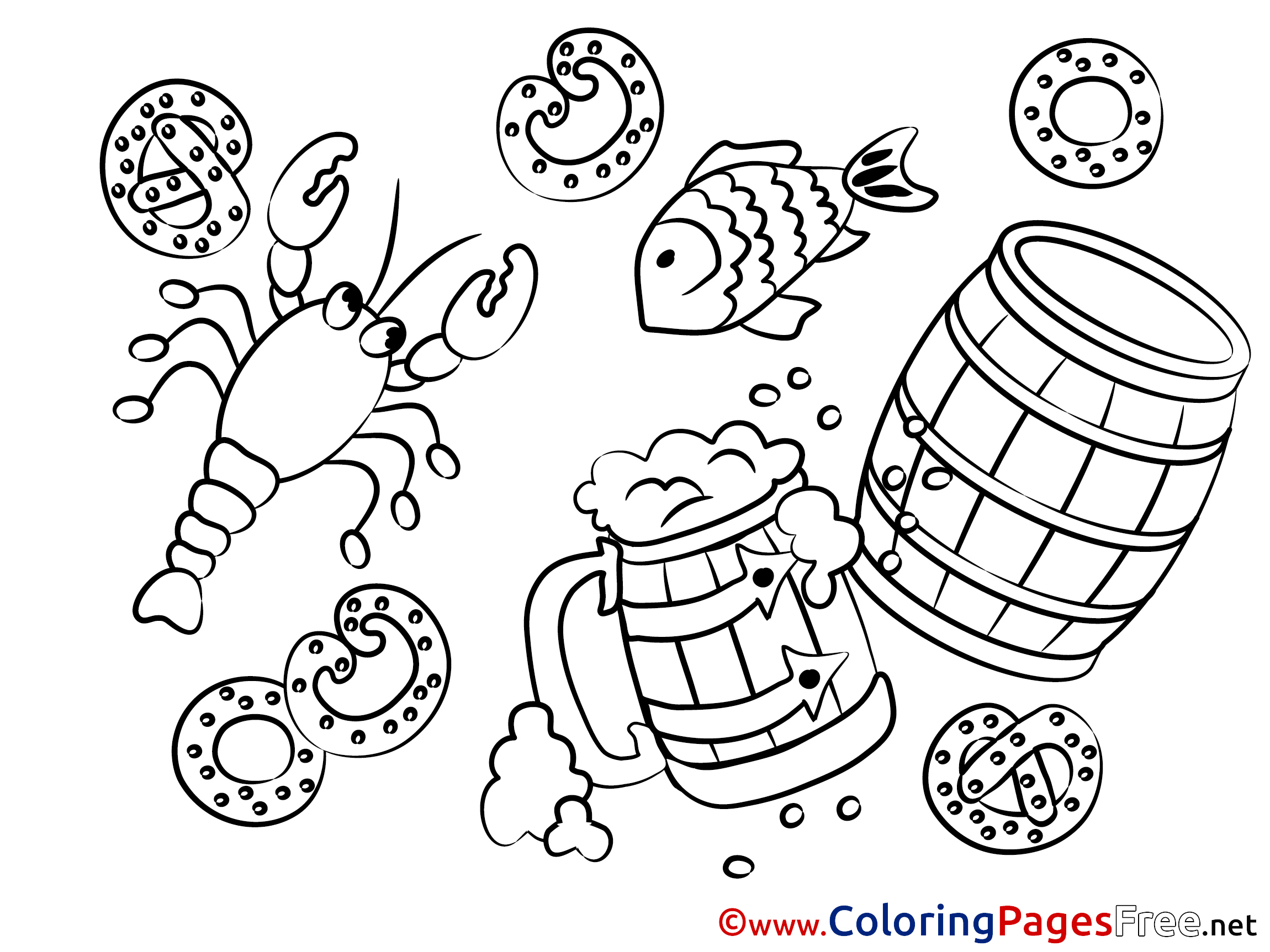Crawfish Oktoberfest Coloring Sheets Download Free
