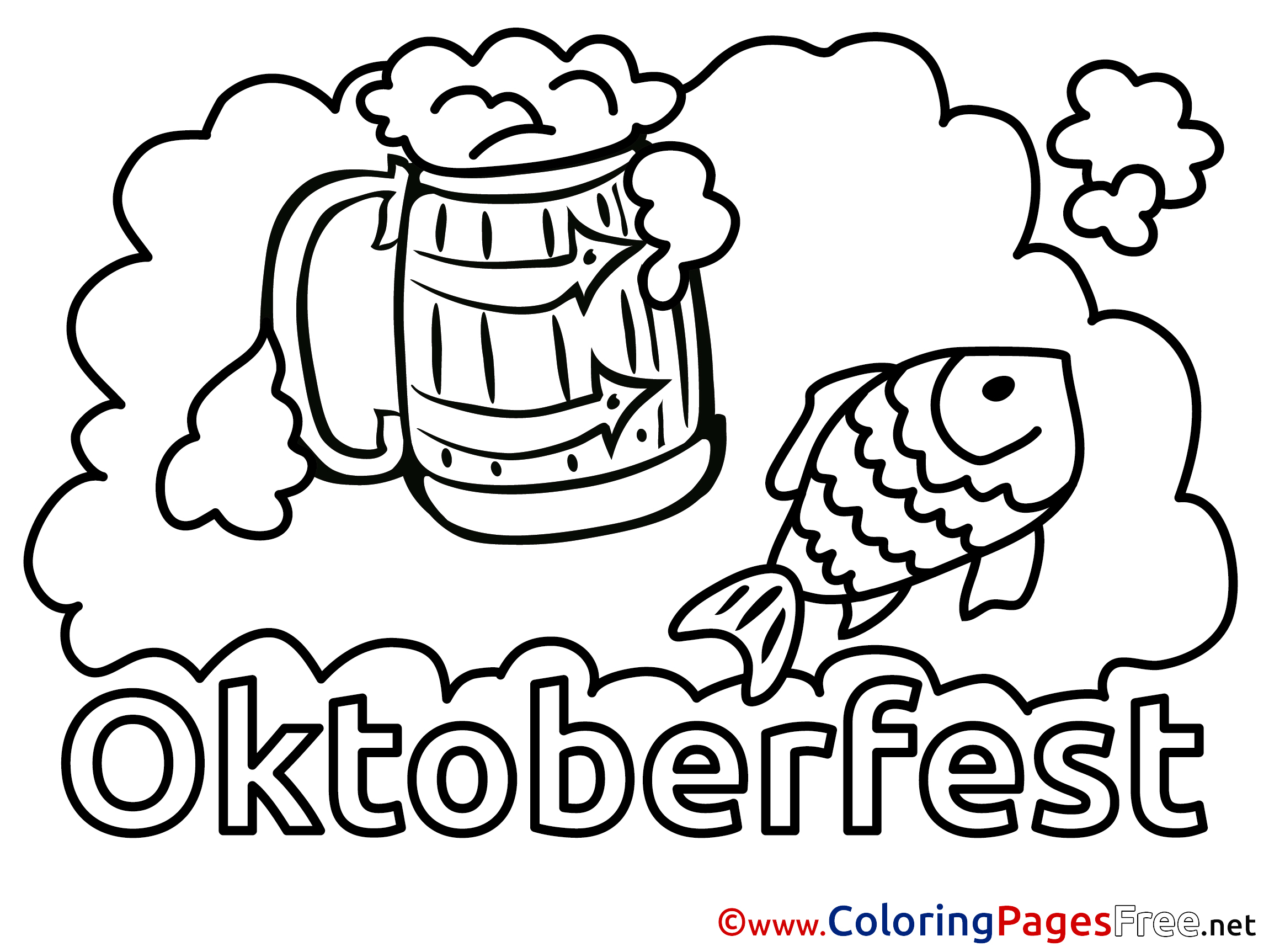 Feast Oktoberfest Children download Colouring Page