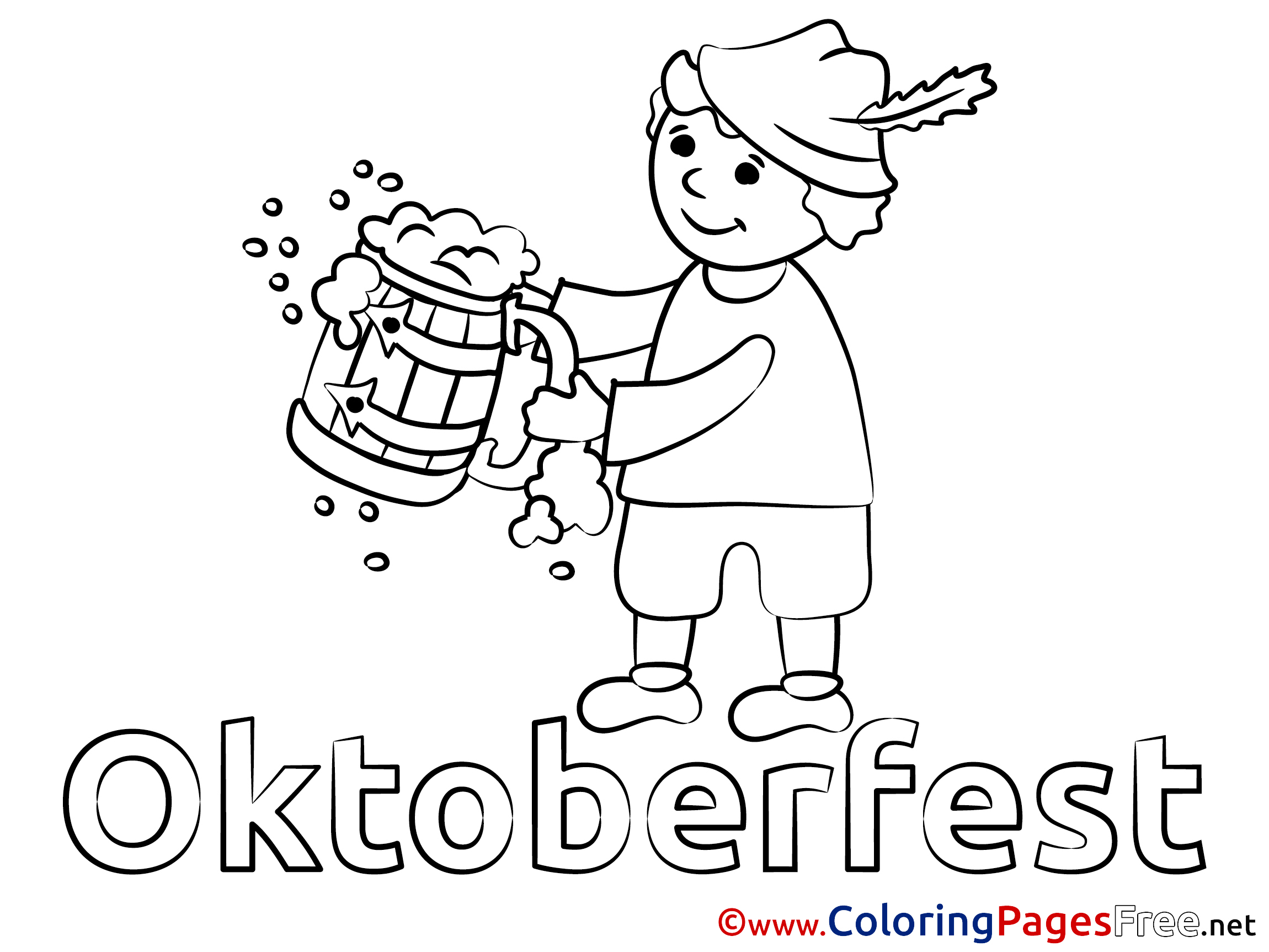 Human Oktoberfest Printable Coloring Sheets