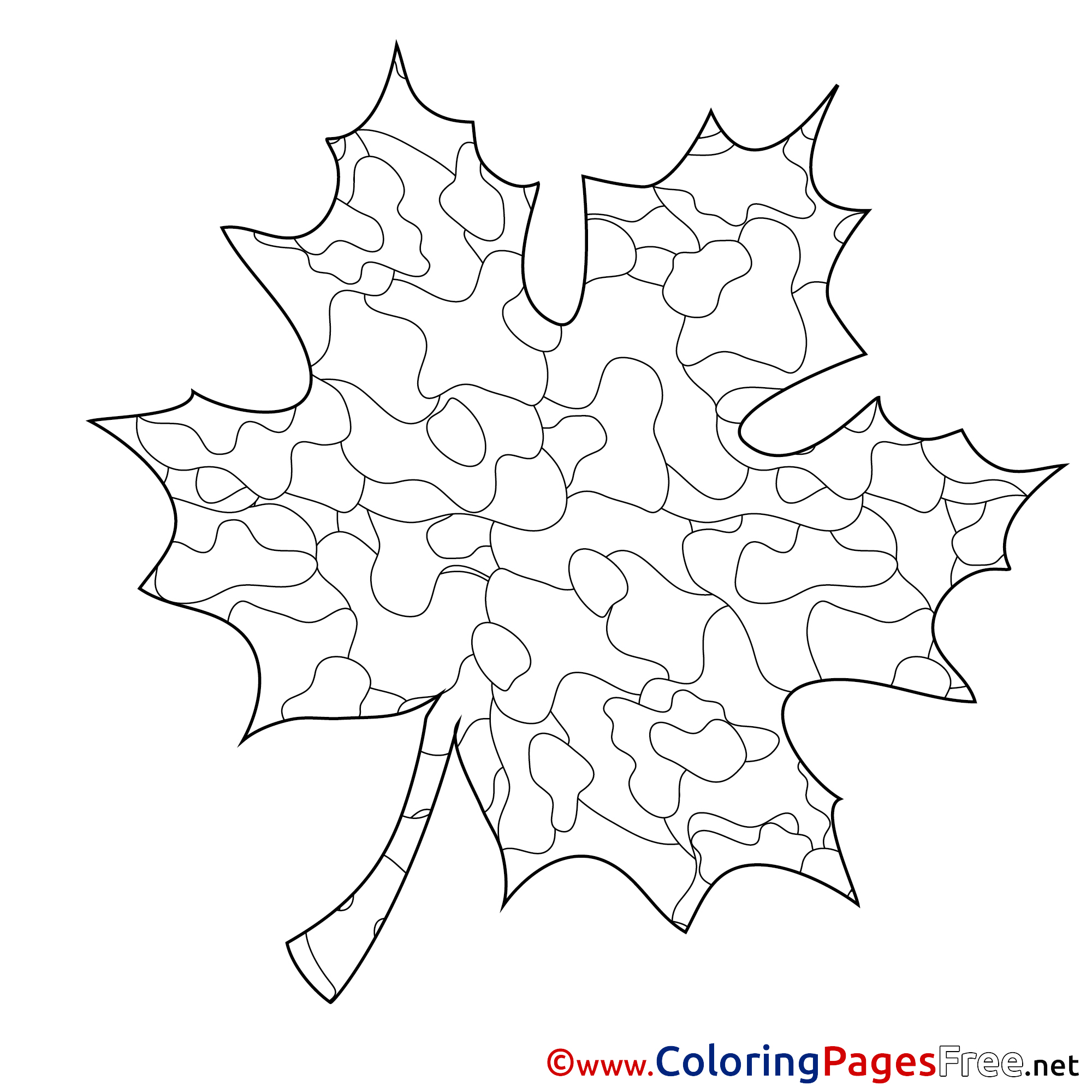 Maple Leaf For Children Free Coloring Pages