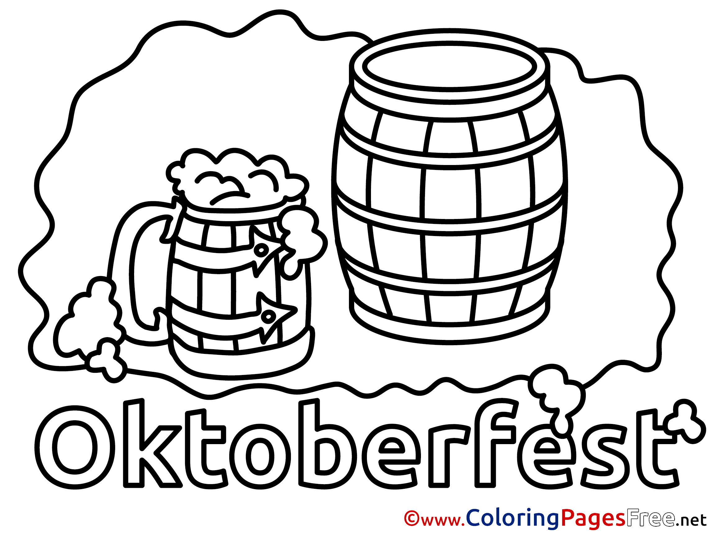 Mug Beer Free Printable Coloring Sheets