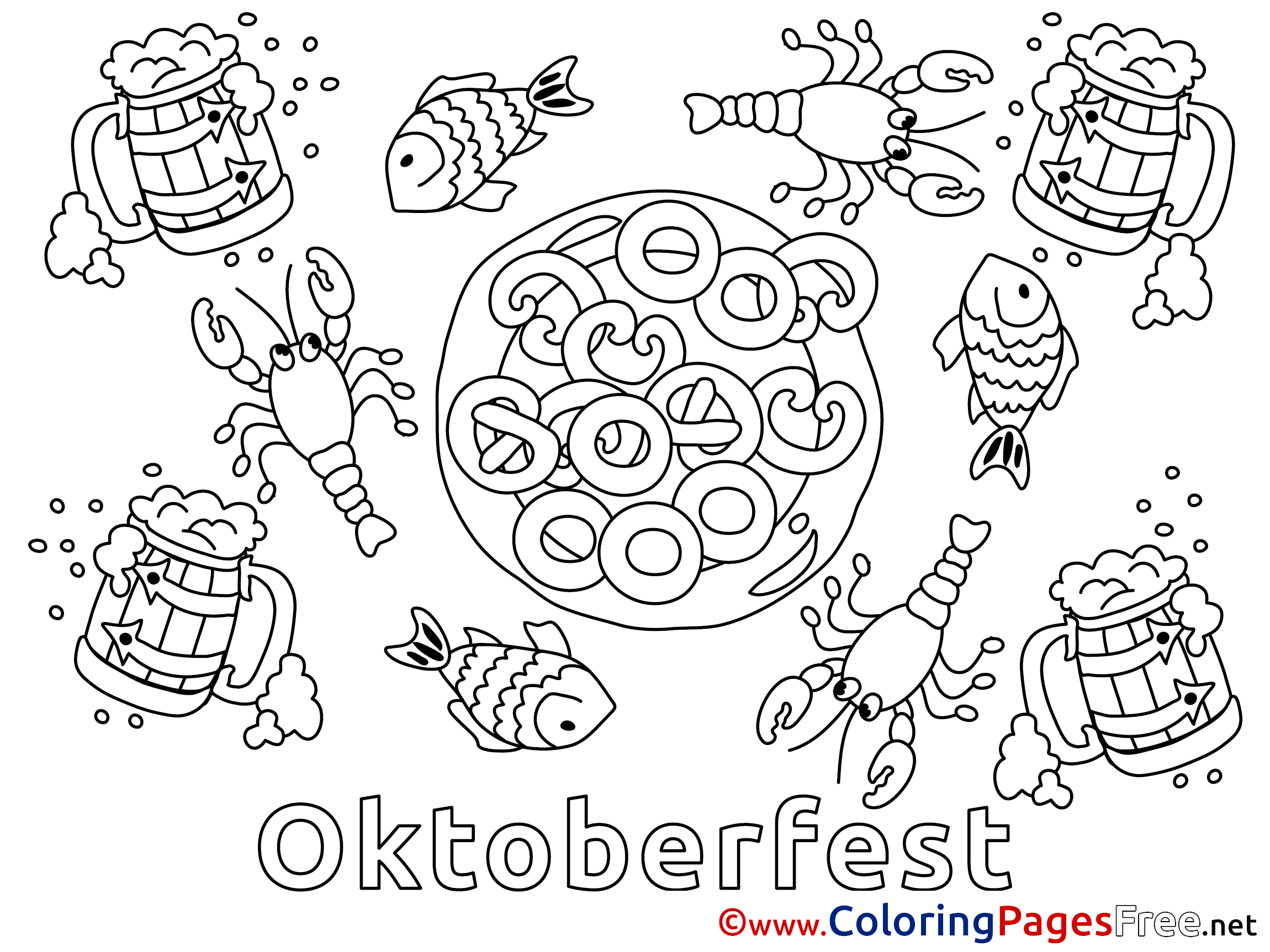 Oktoberfest Colouring Page Printable Free