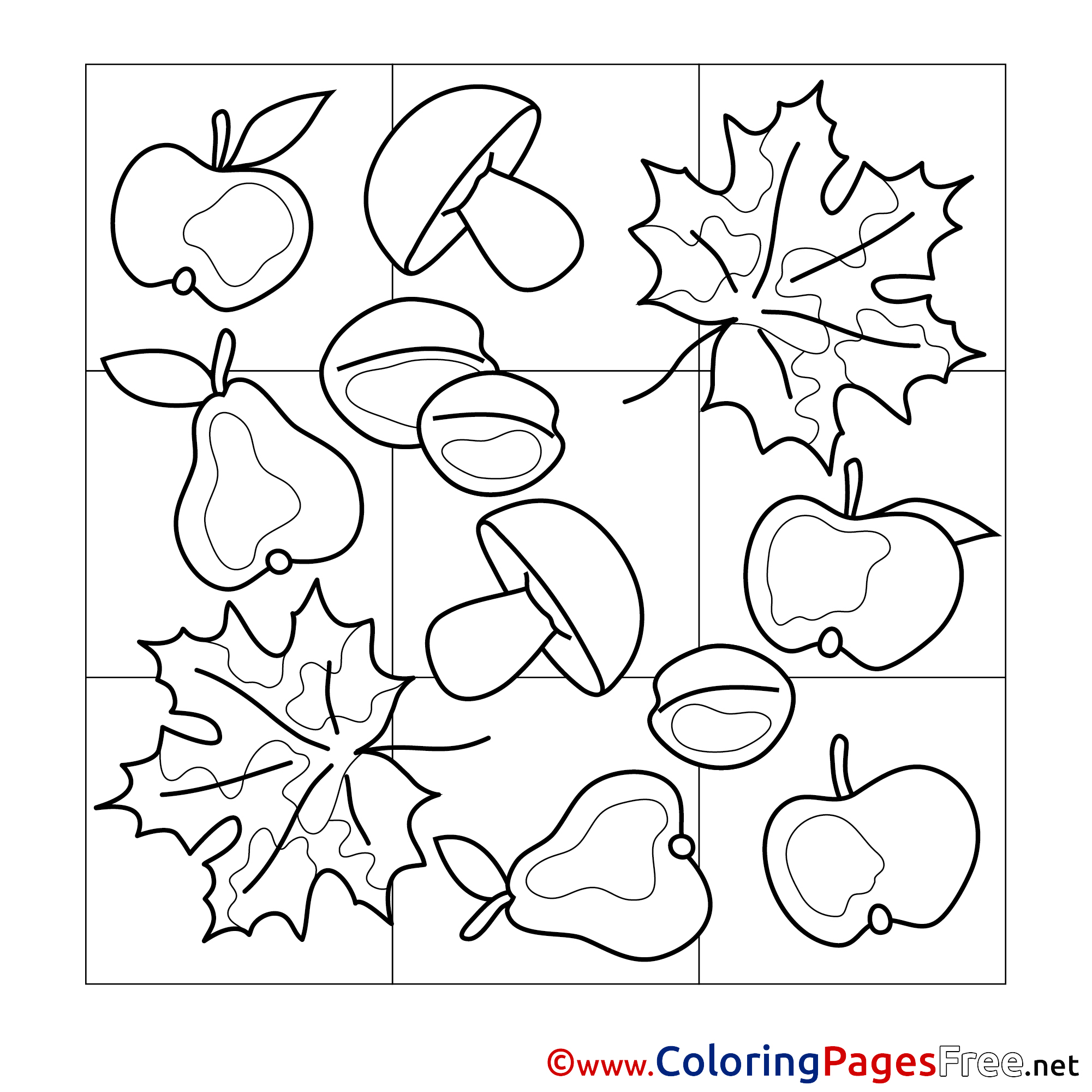 Picture Autumn Download Printable Coloring Pages