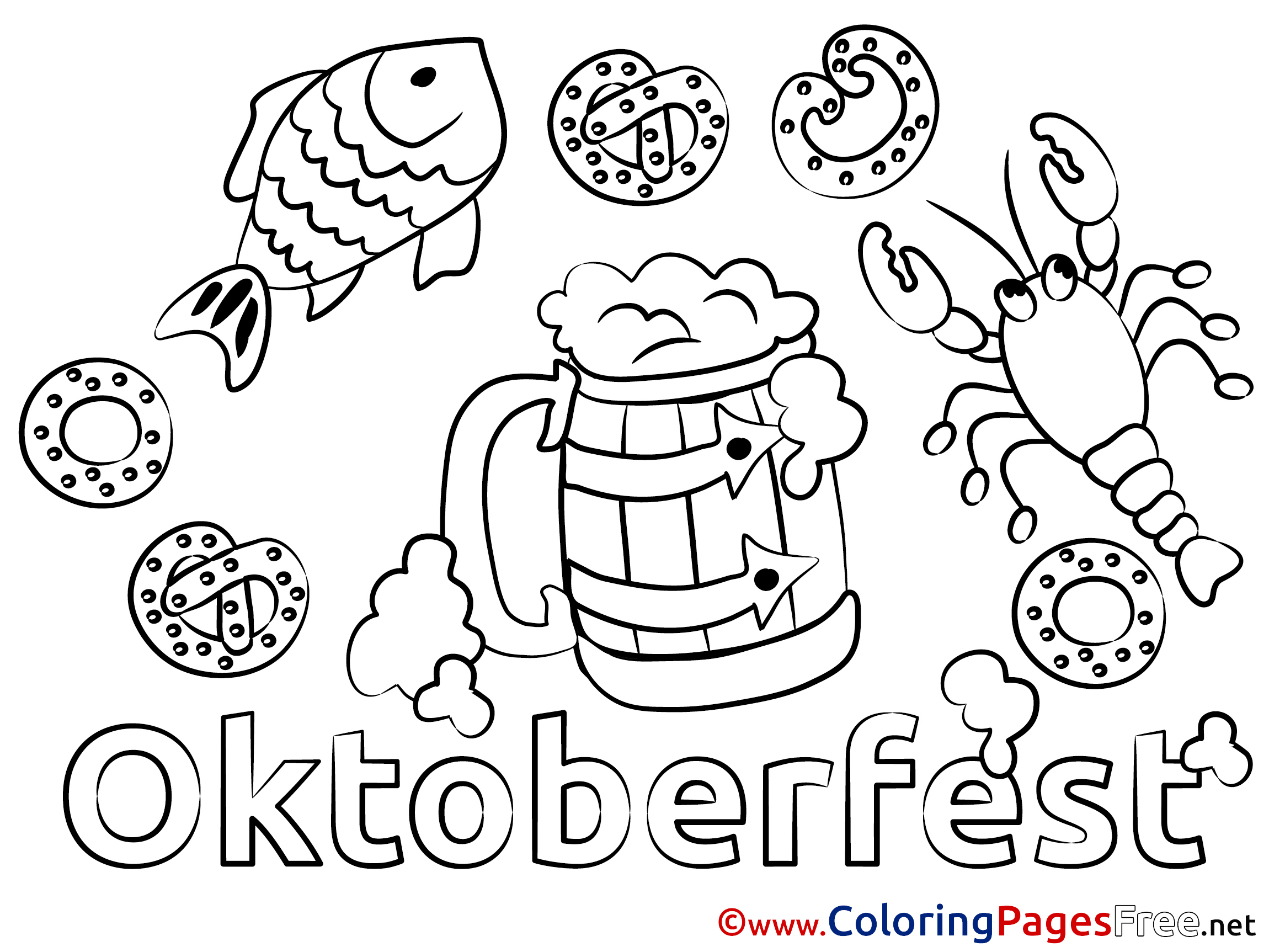 Pretzel Kids Free Coloring Page