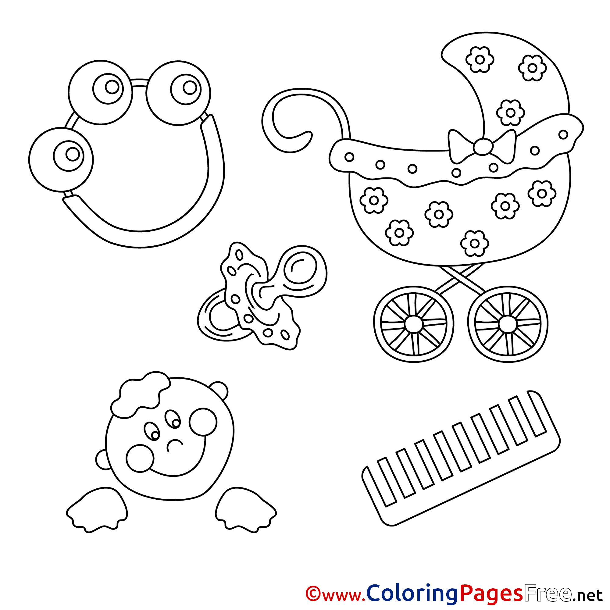 Baby Rattle Coloring Page