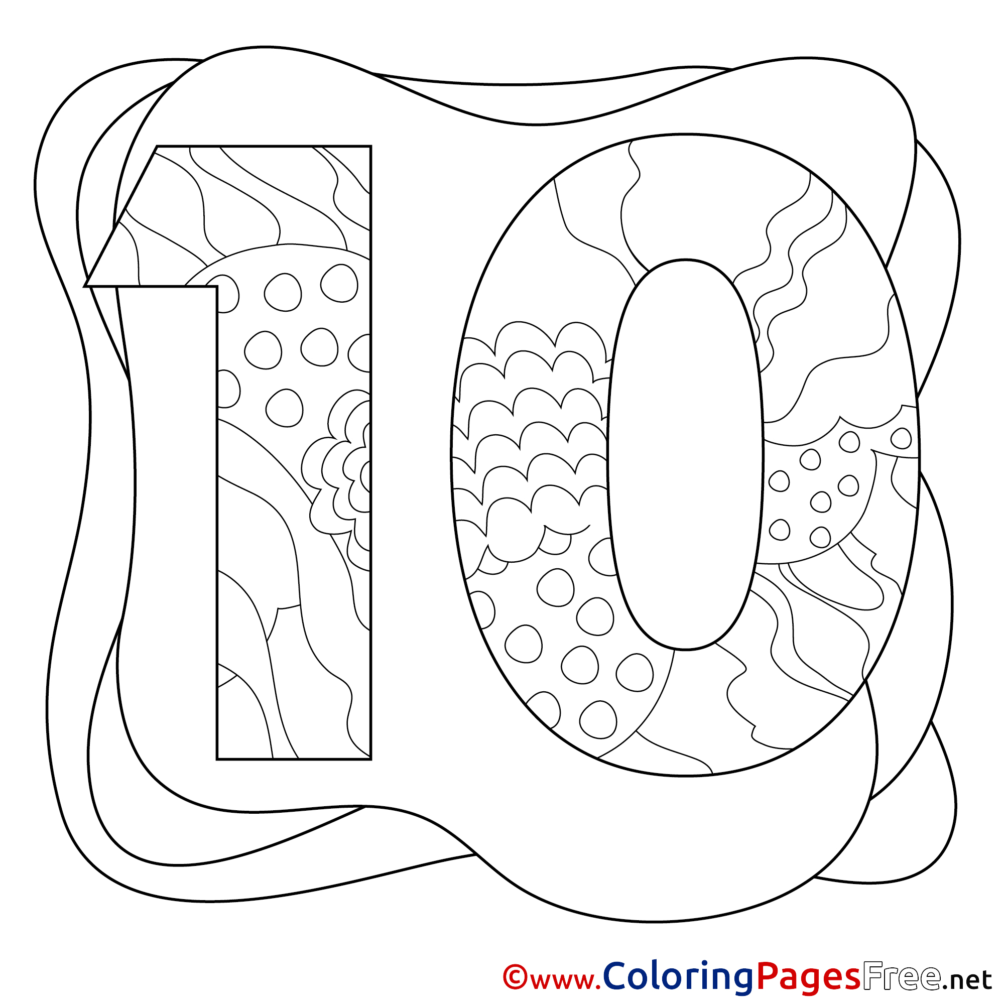 Happy 10th Birthday Coloring Page For Kids Holiday Coloring Pages