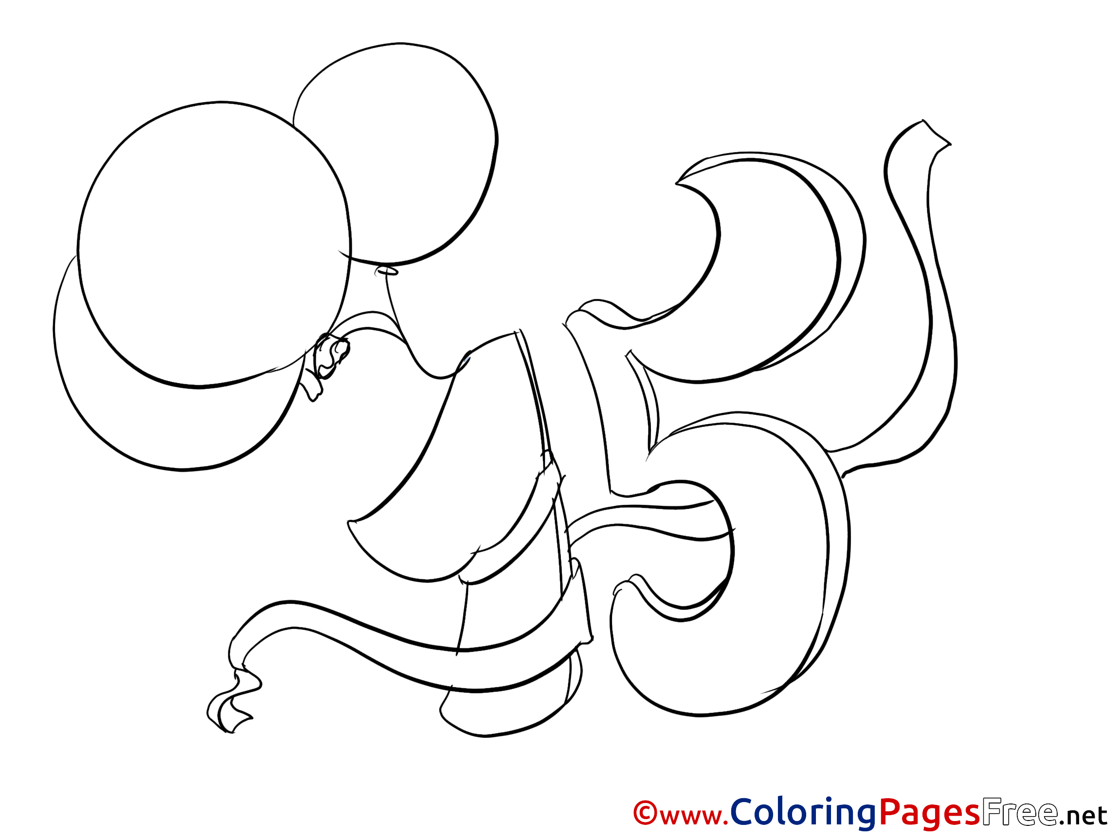 15 Years Balloons Children Happy Birthday Colouring Page