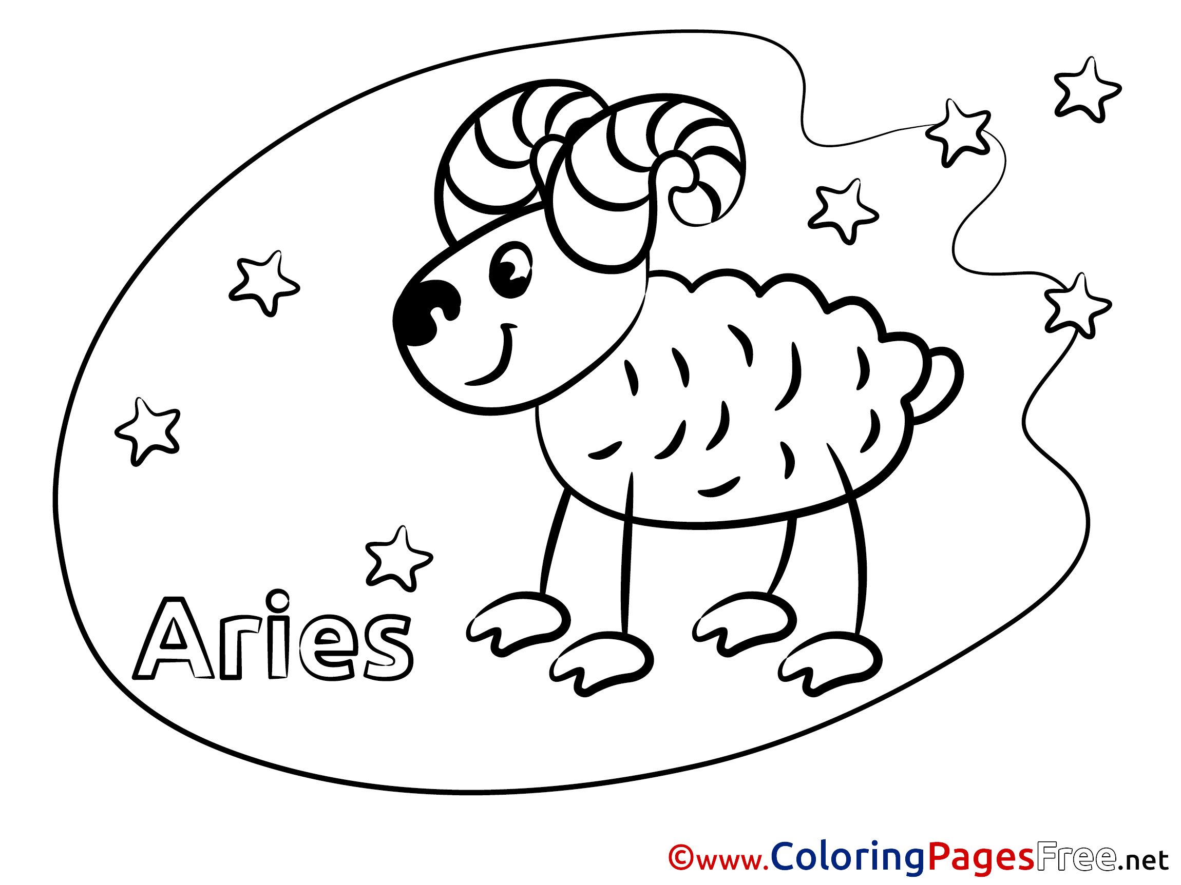 Aries Happy Birthday Coloring Pages Free