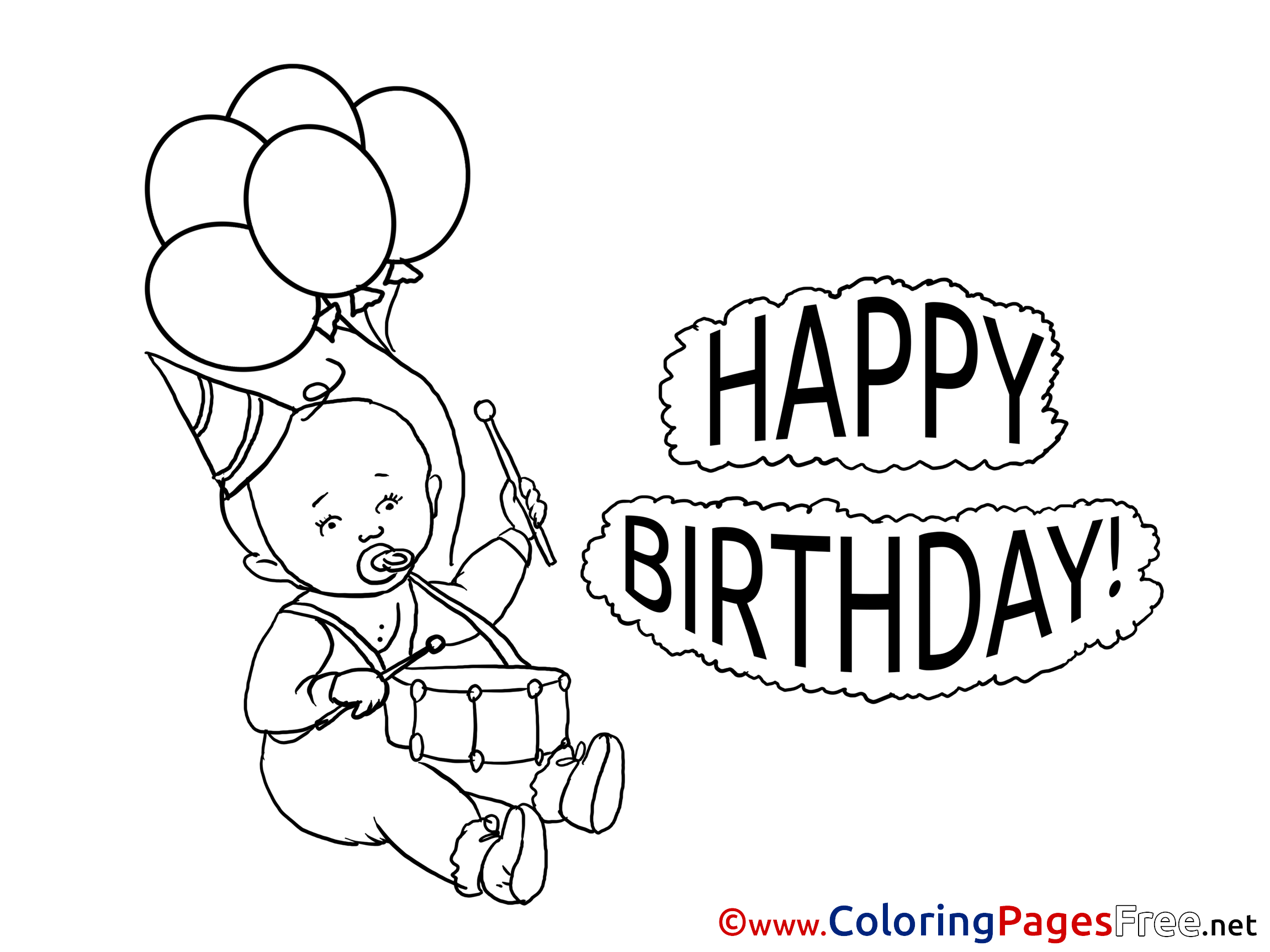 Birthday Baby Coloring Page Coloring Pages Name Building