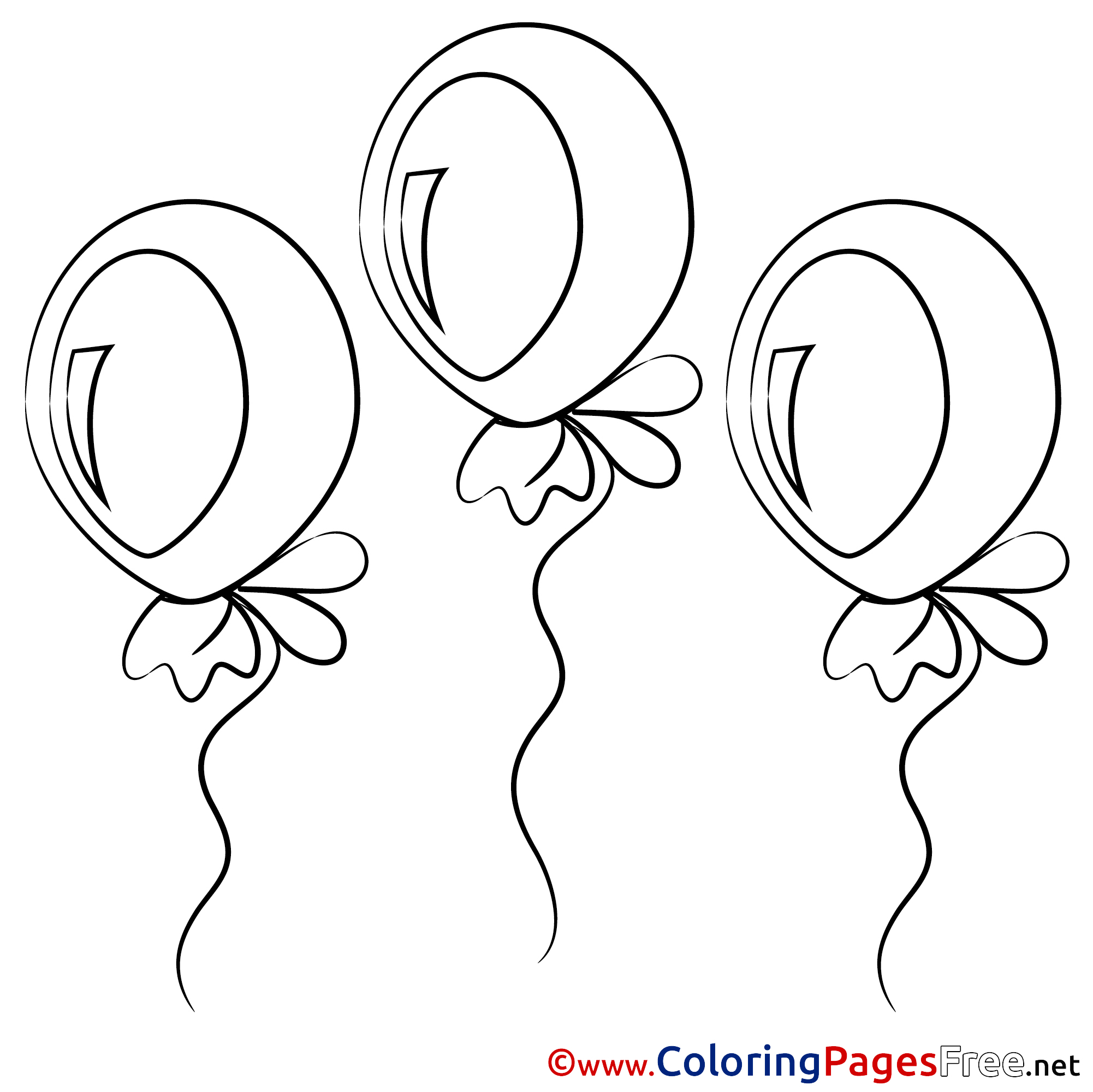 Birthday Balloons Coloring Page