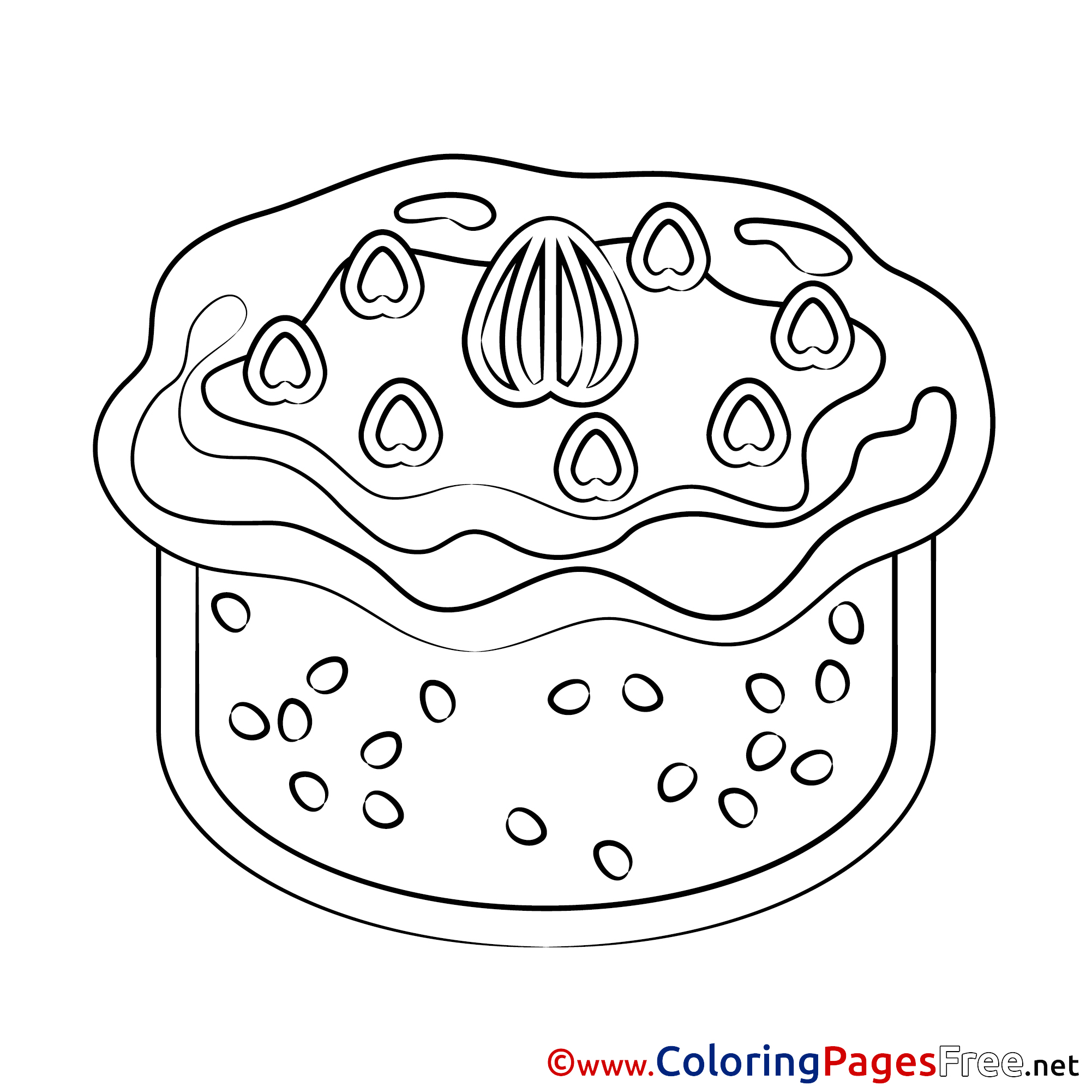 Cream Cake for Kids Happy Birthday Colouring Page