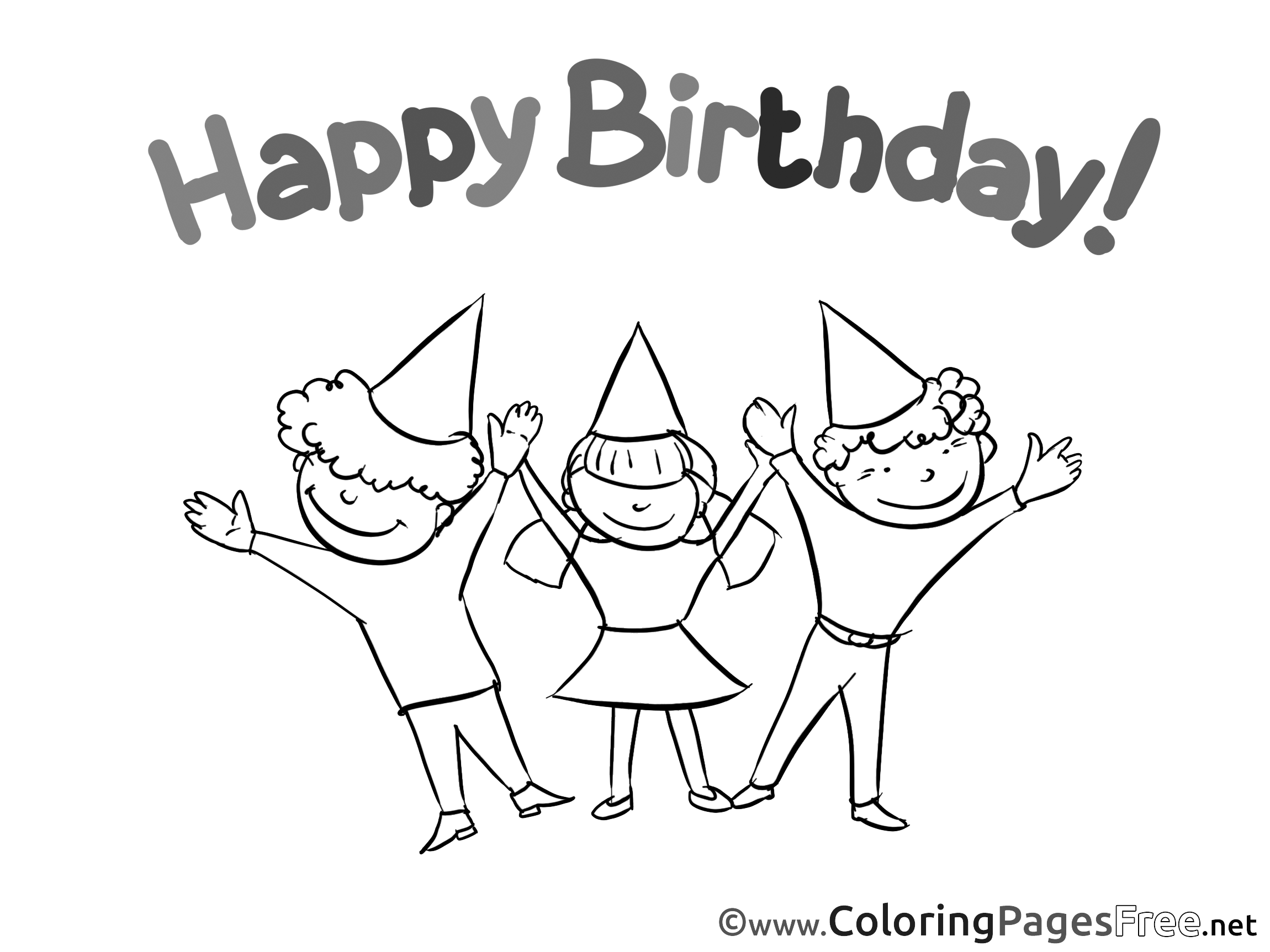 Free Printable Coloring Page Happy Birthday Friend