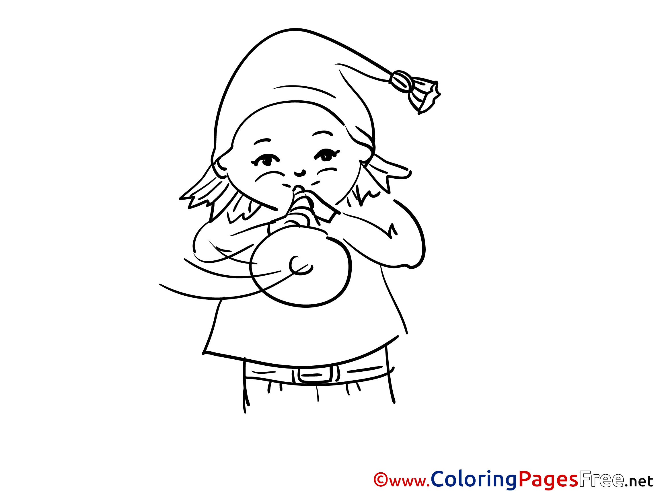Gnome download Happy Birthday Coloring Pages