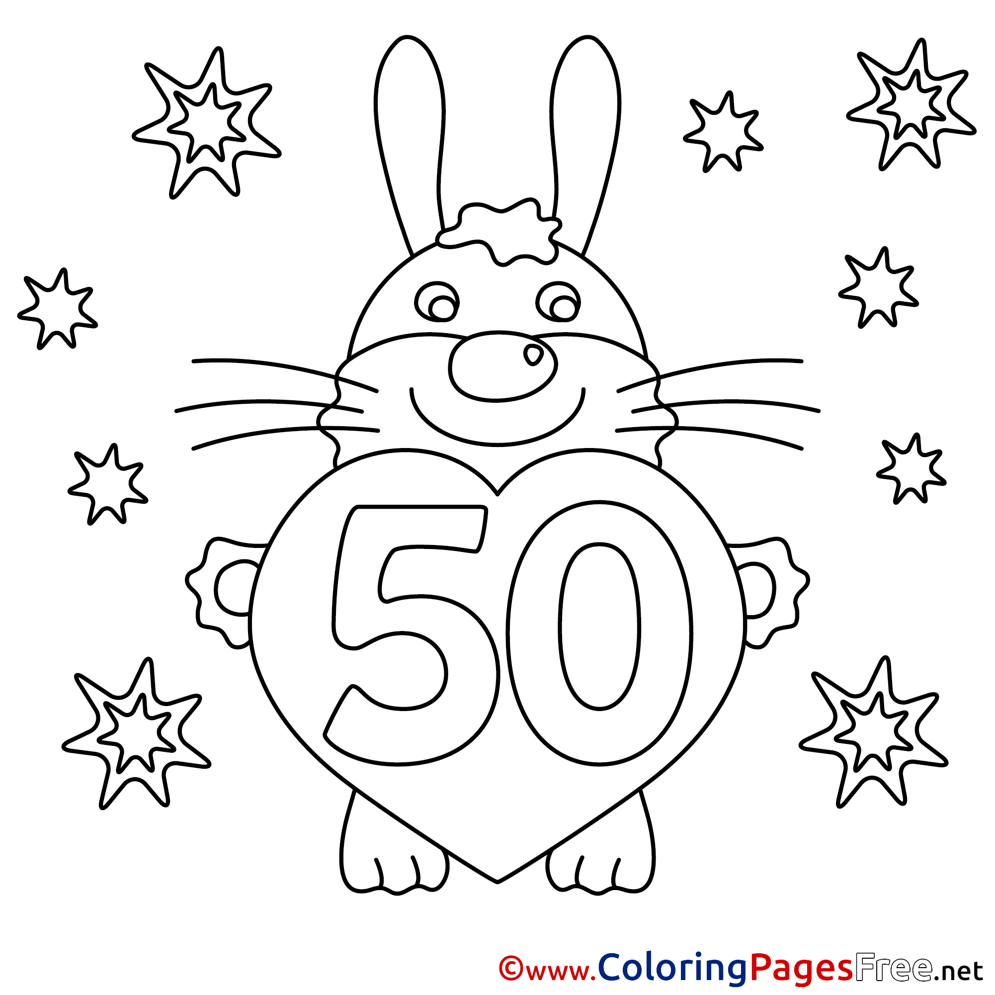 50th Birthday Coloring Sheet