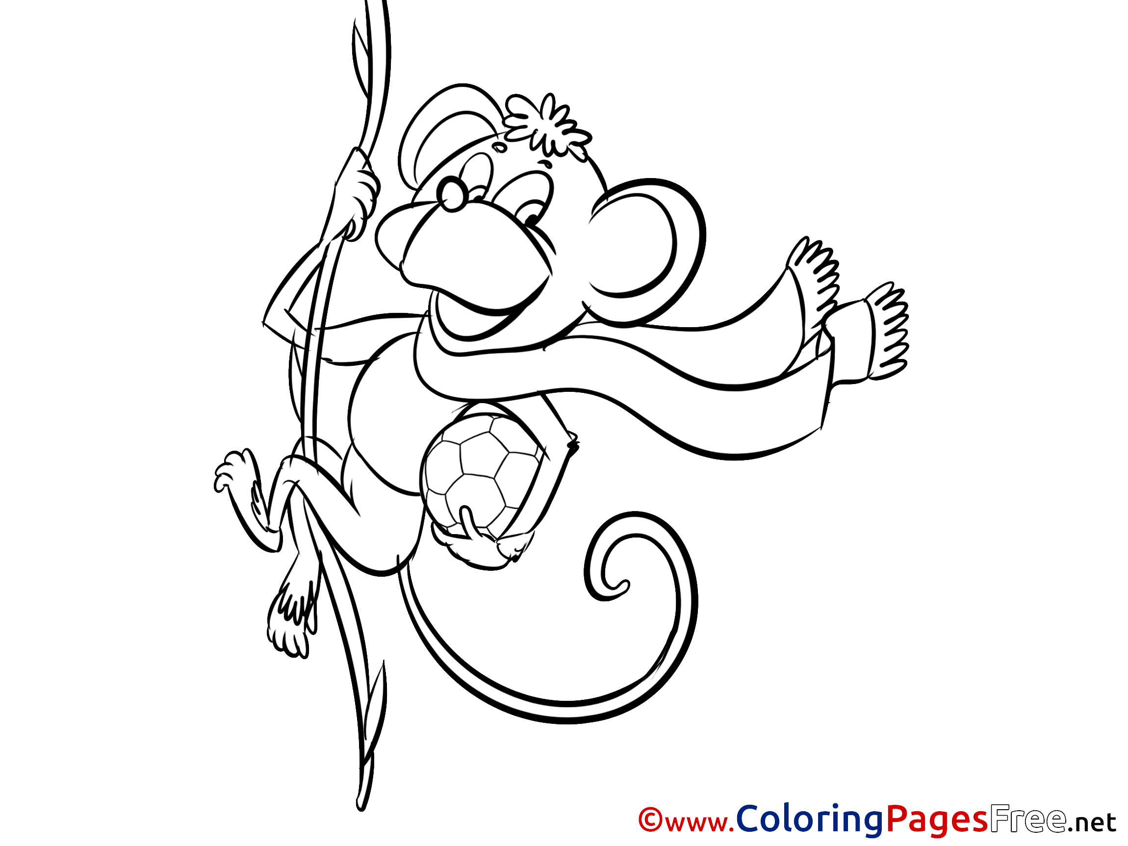Monkey Coloring Sheets Happy Birthday free