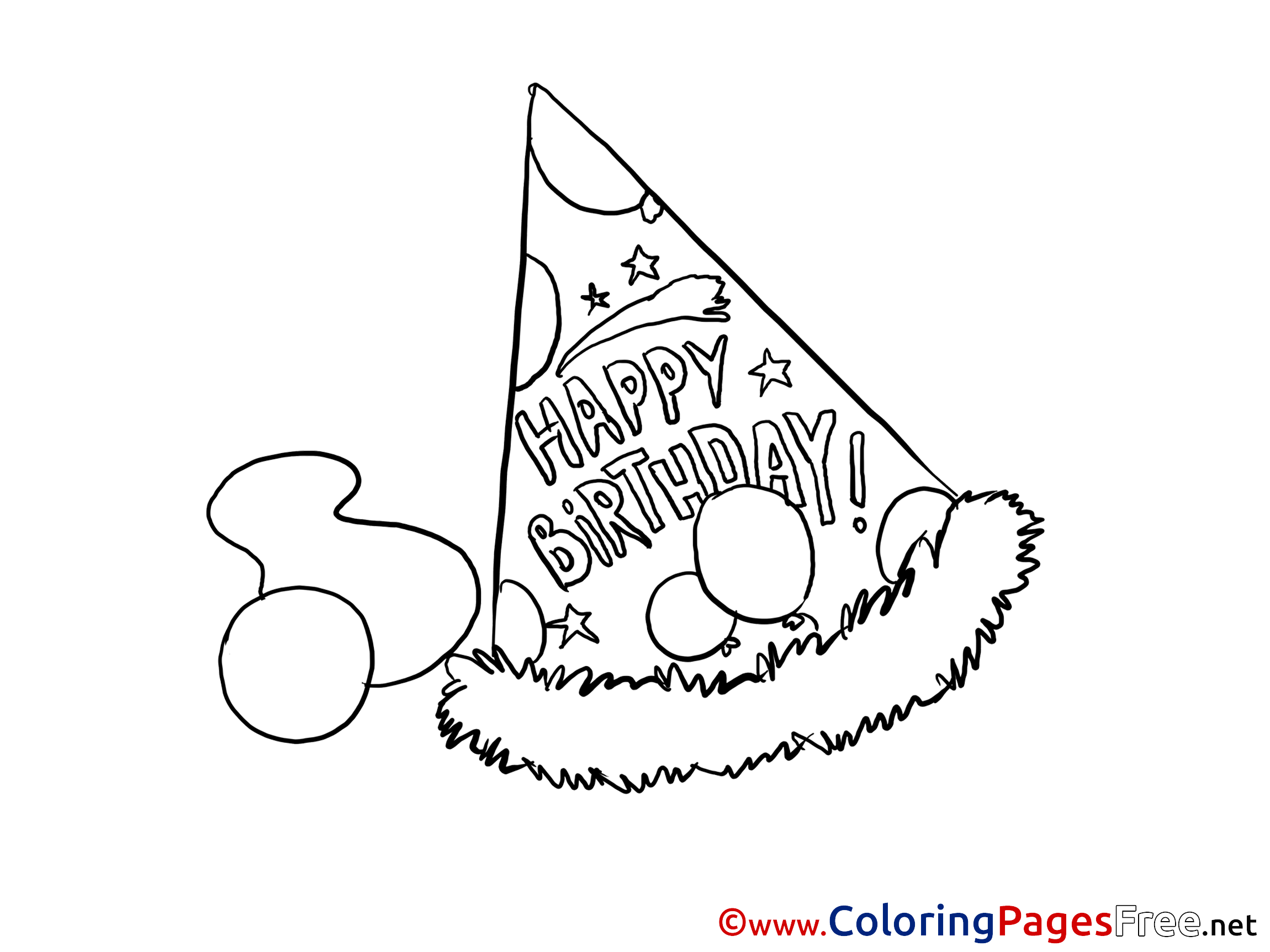 Birthday Hat Coloring Page