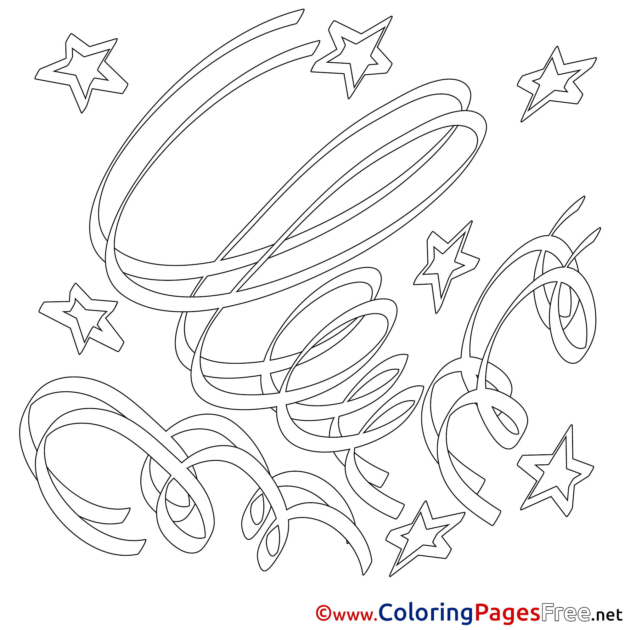Stars Happy Birthday Free Coloring Pages