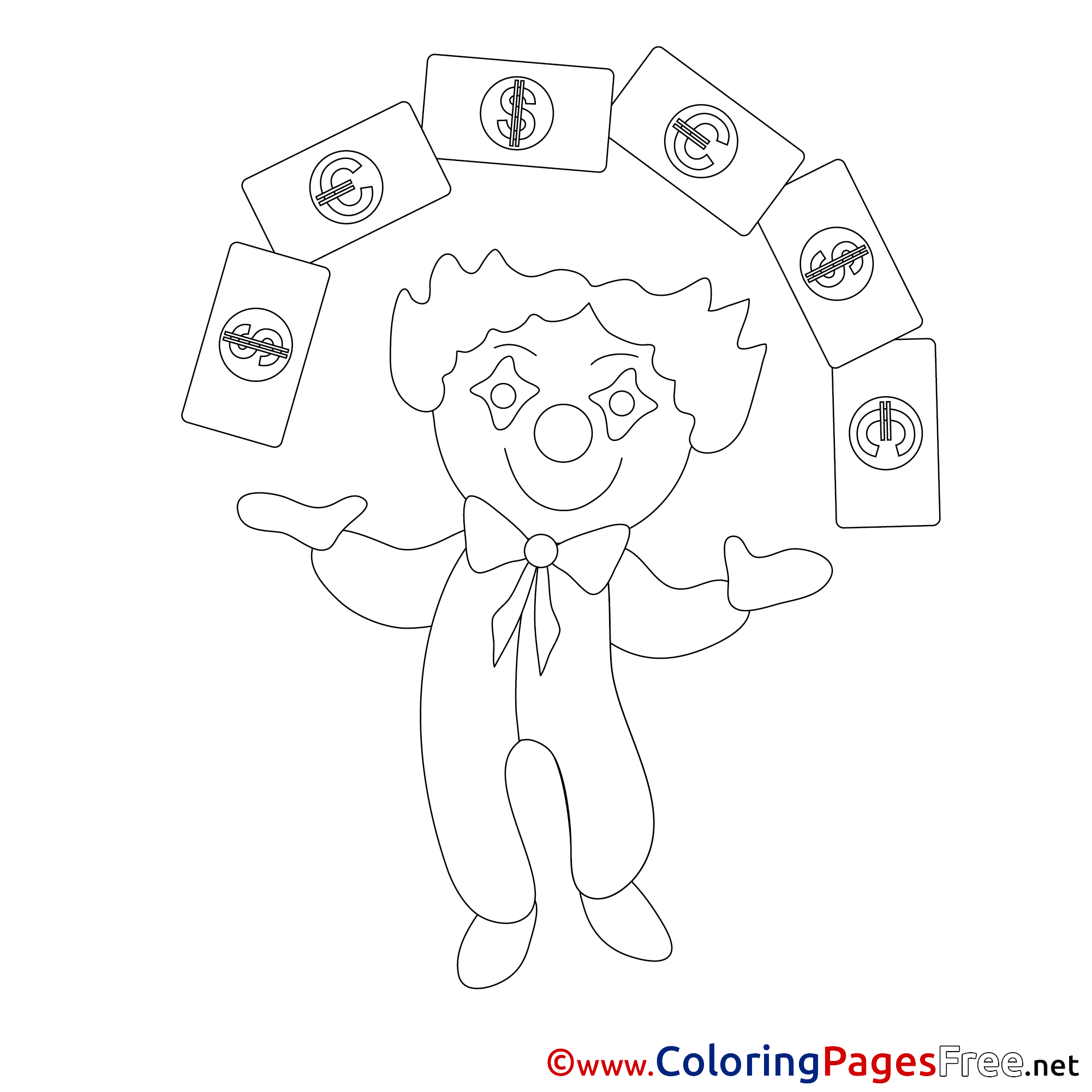 Clown Coloring Sheets Business Free