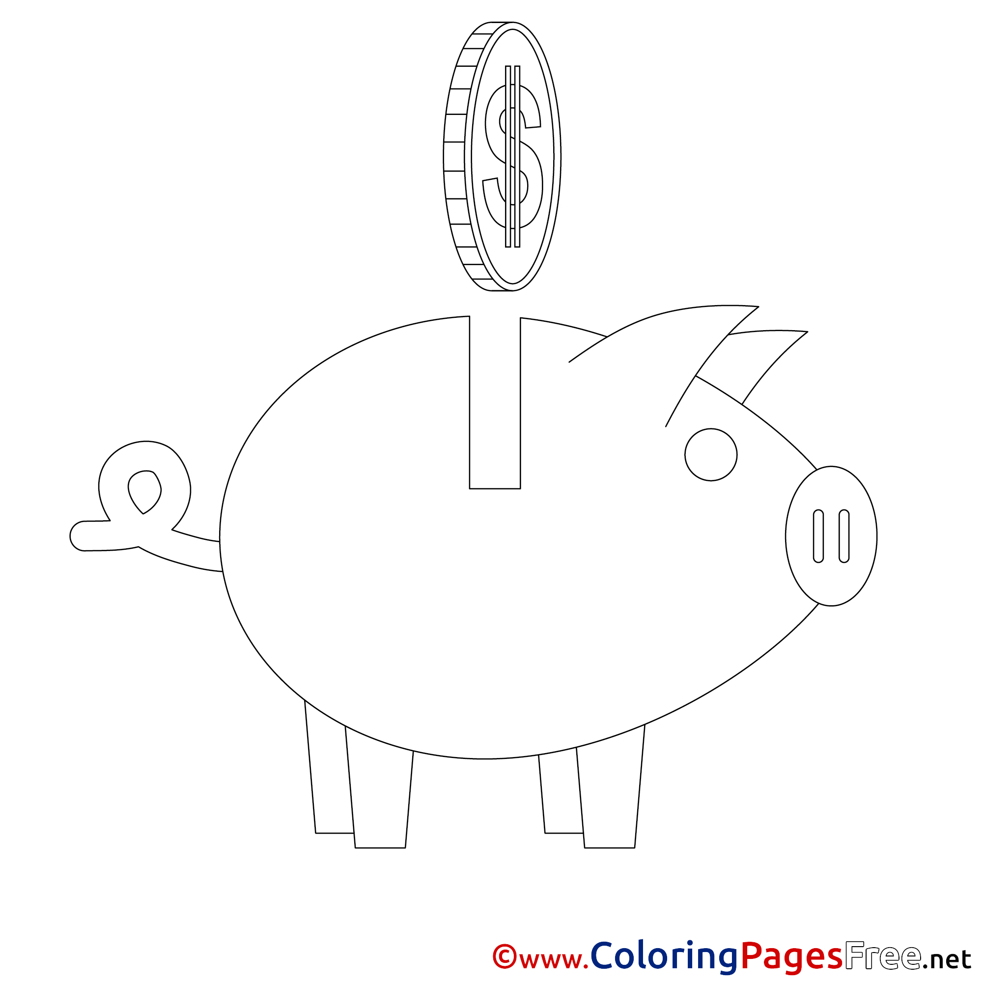Piggy Bank Business Coloring Pages Download