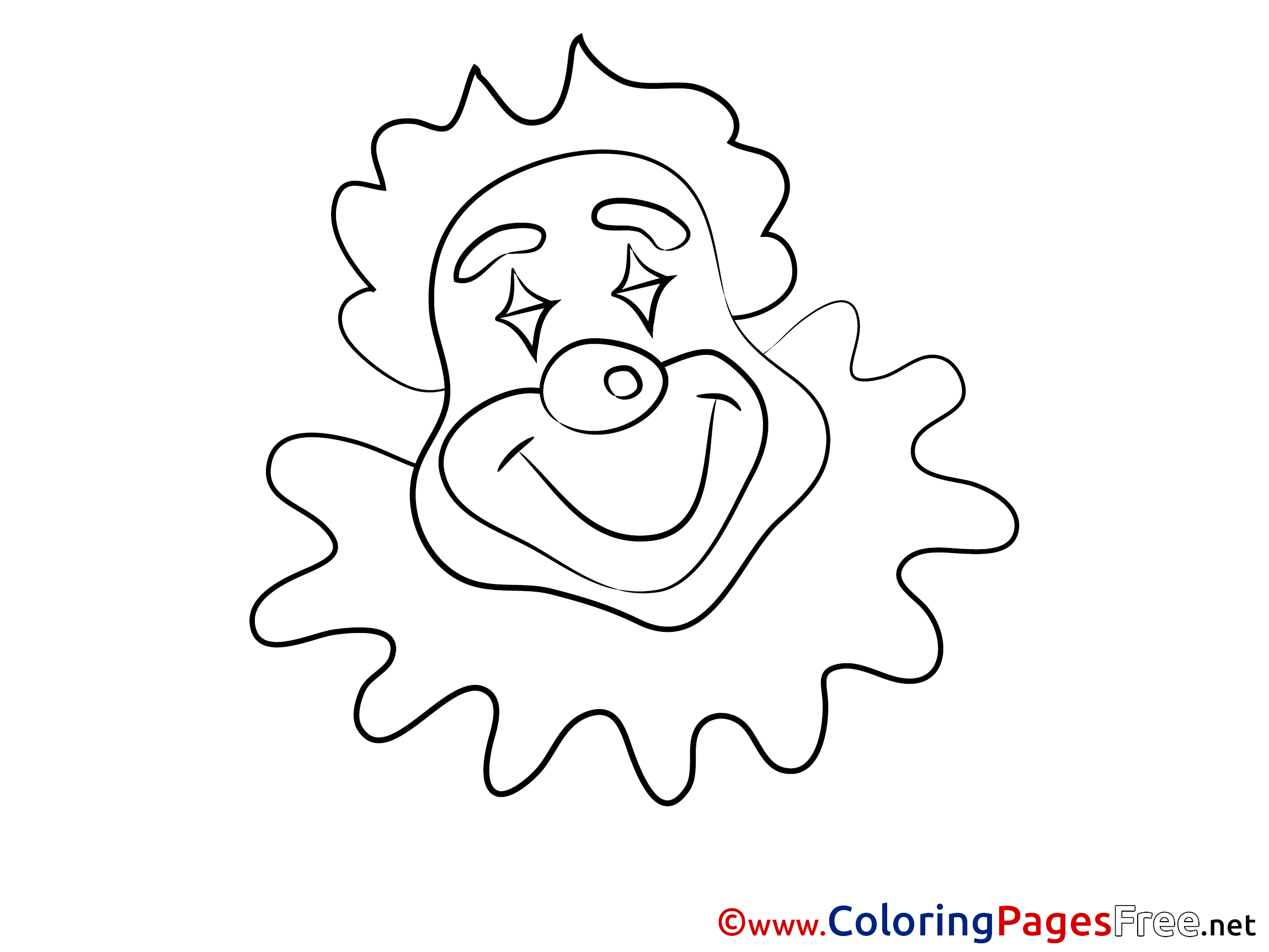 Happy Clown Faces Coloring Pages