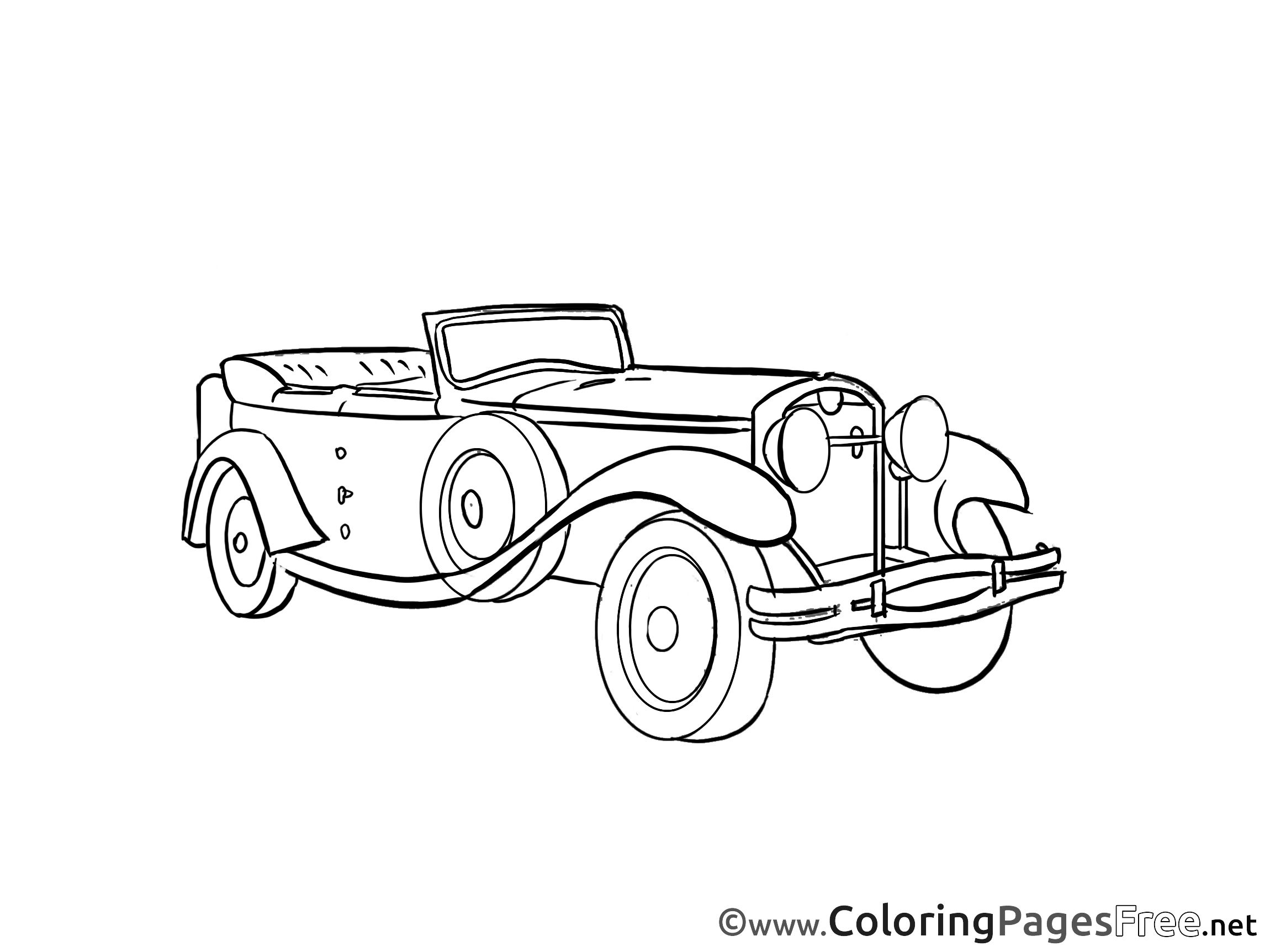Retro Car Download Printable Coloring Pages