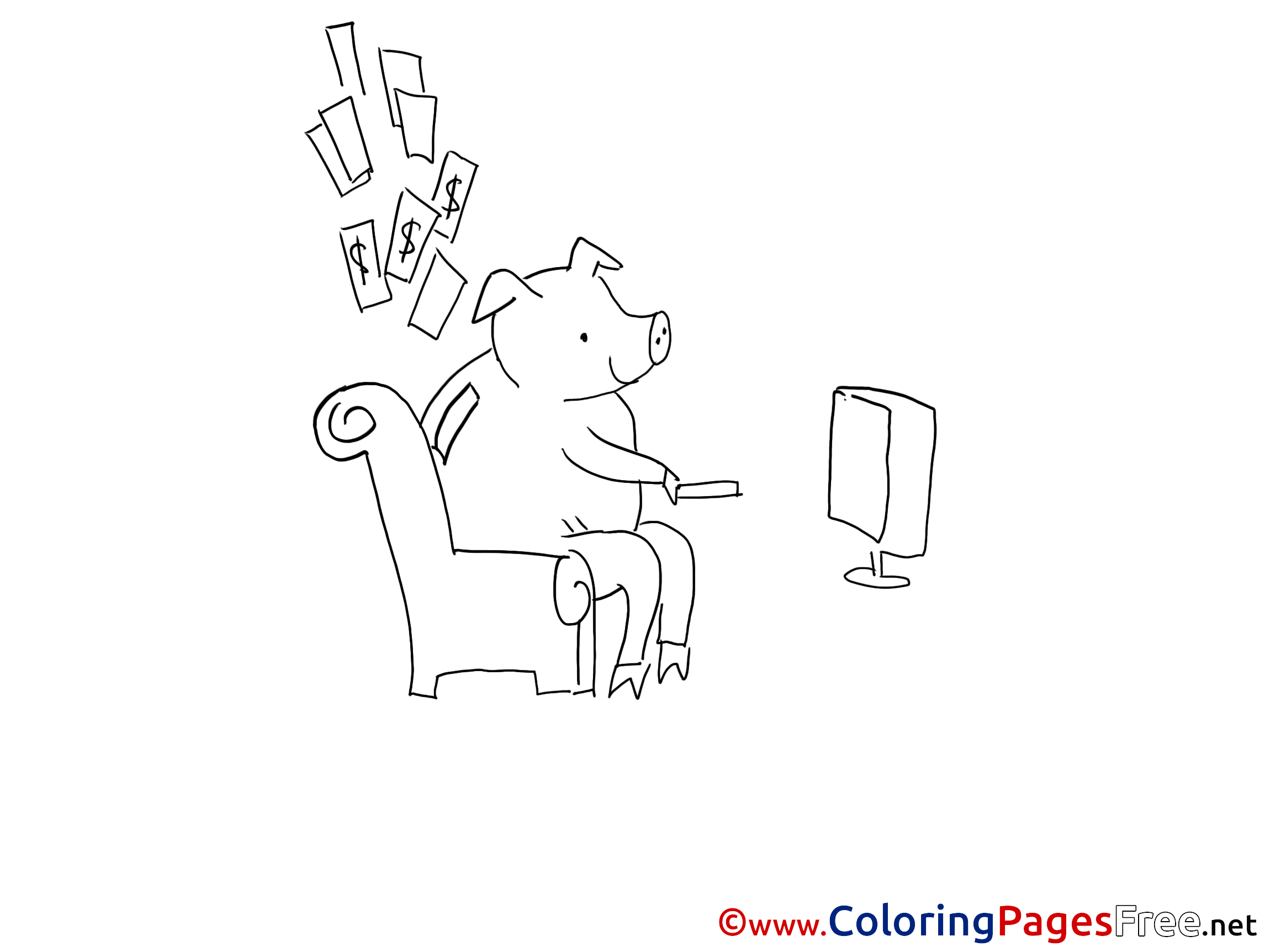 Pig Printable Coloring Sheets Download