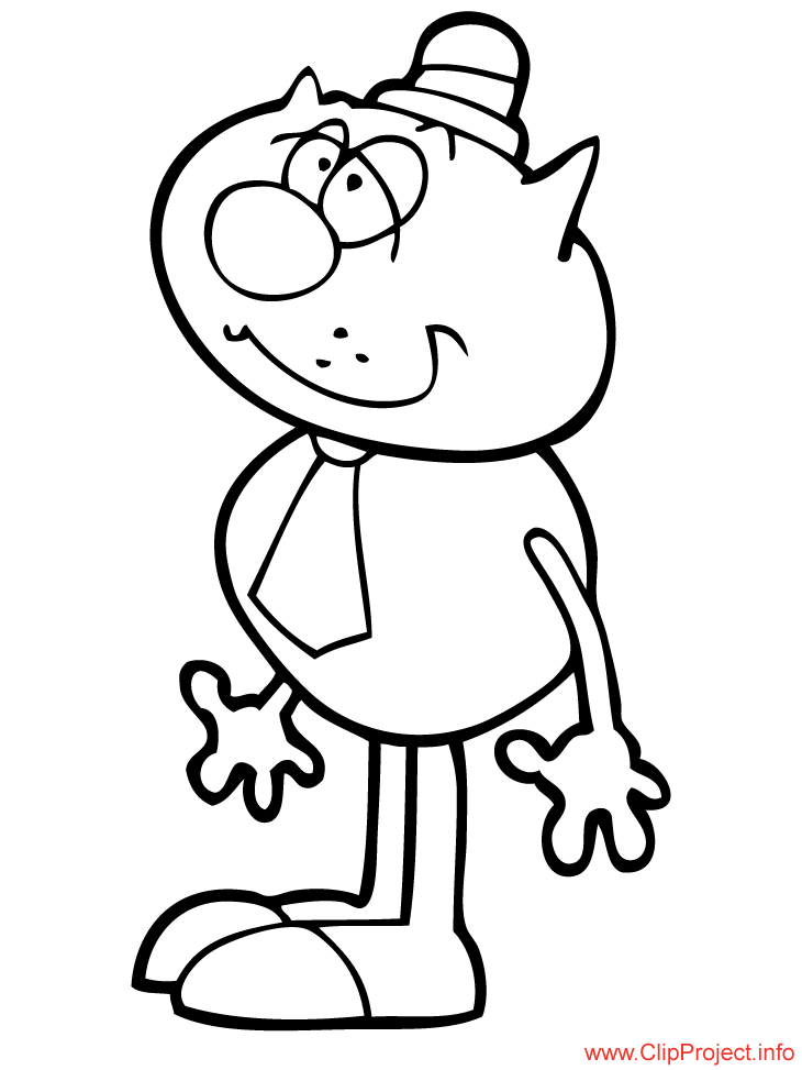 Download Cartoon cat coloring page