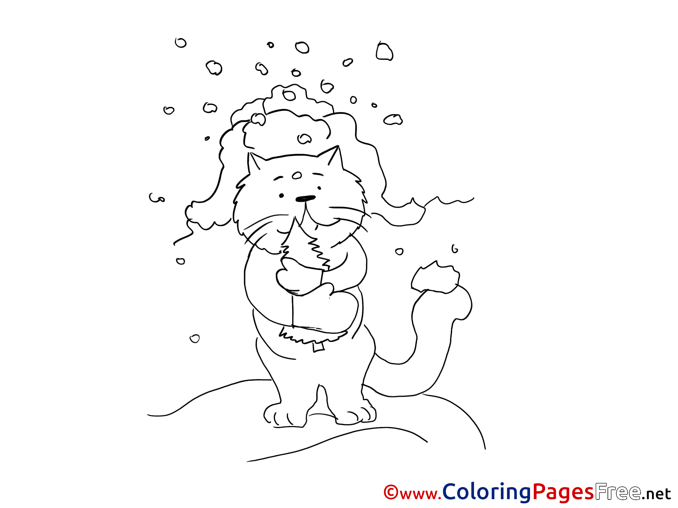 8100 Collections Winter Cat Coloring Pages  Free