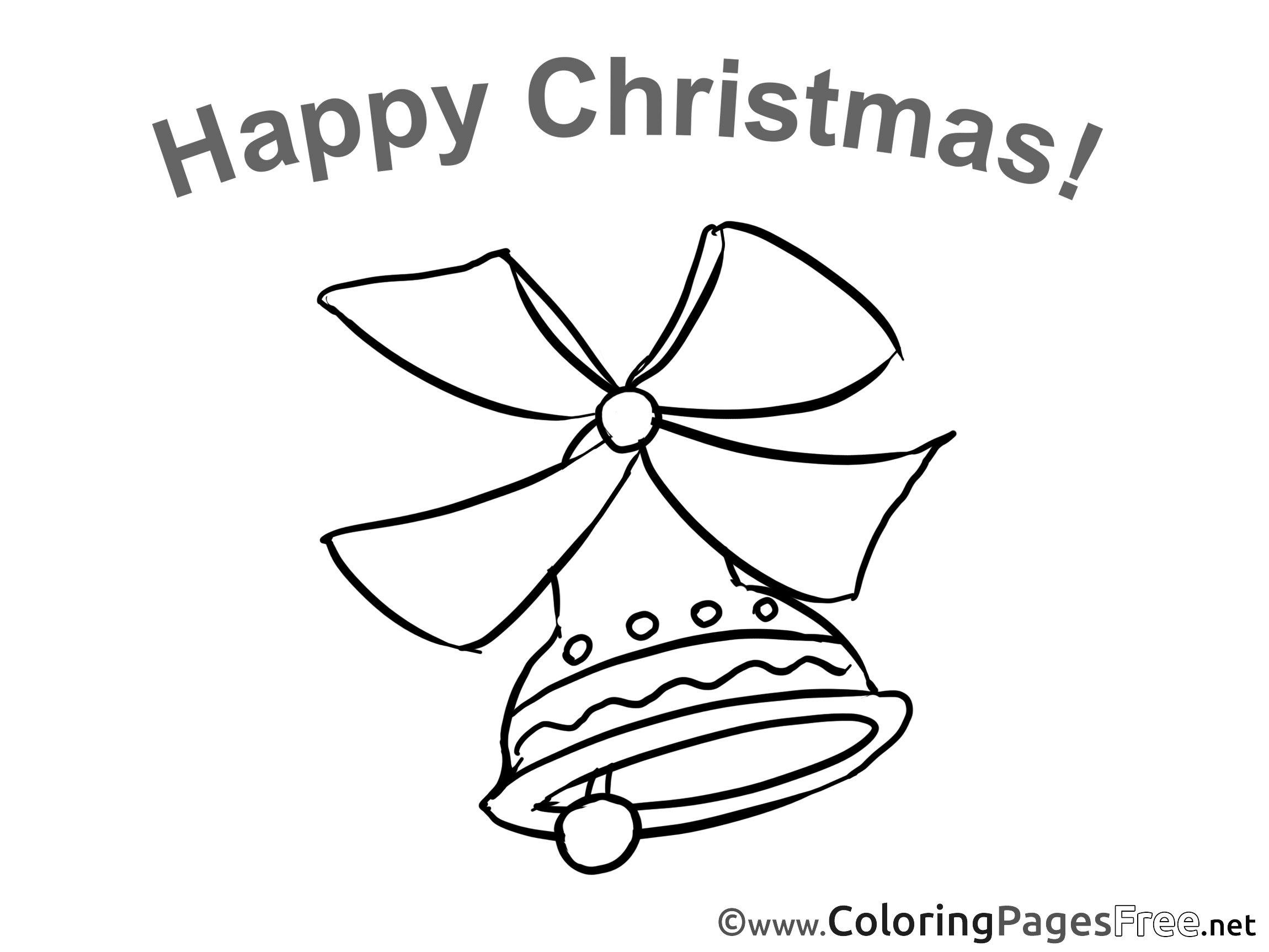 Bell for Kids Christmas Colouring Page
