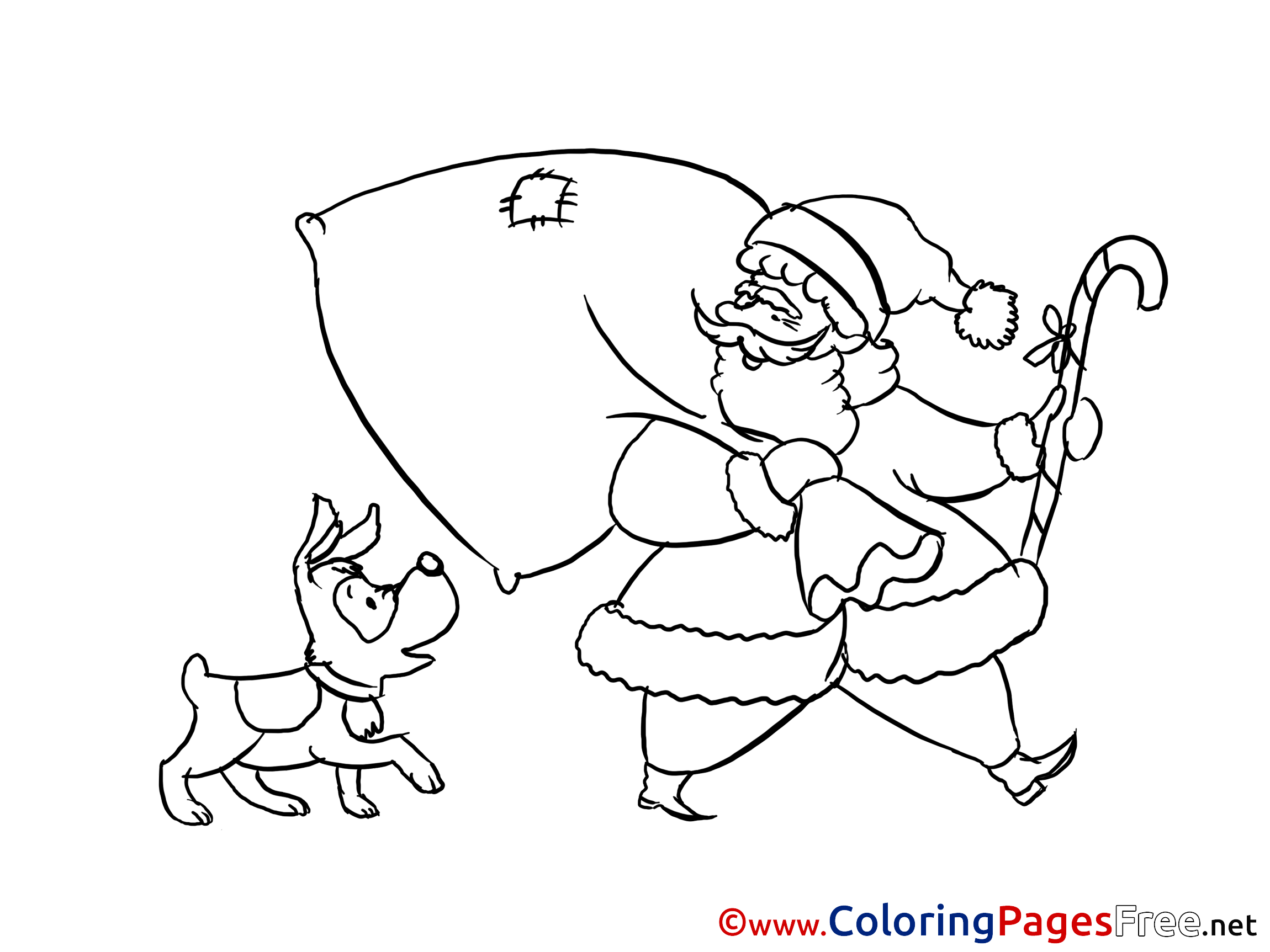Dog Colouring Page Christmas free
