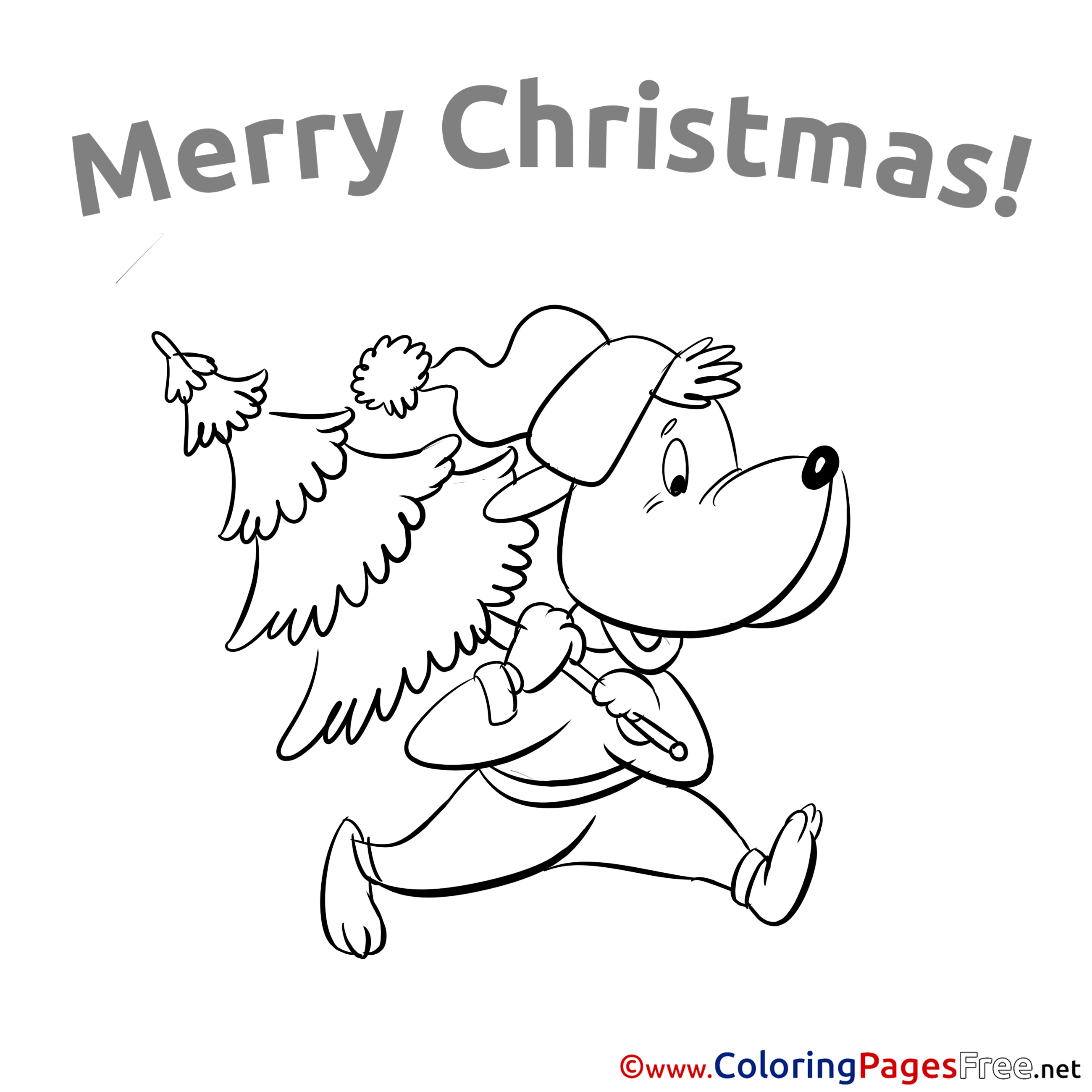 Dog Free Christmas Coloring Sheets