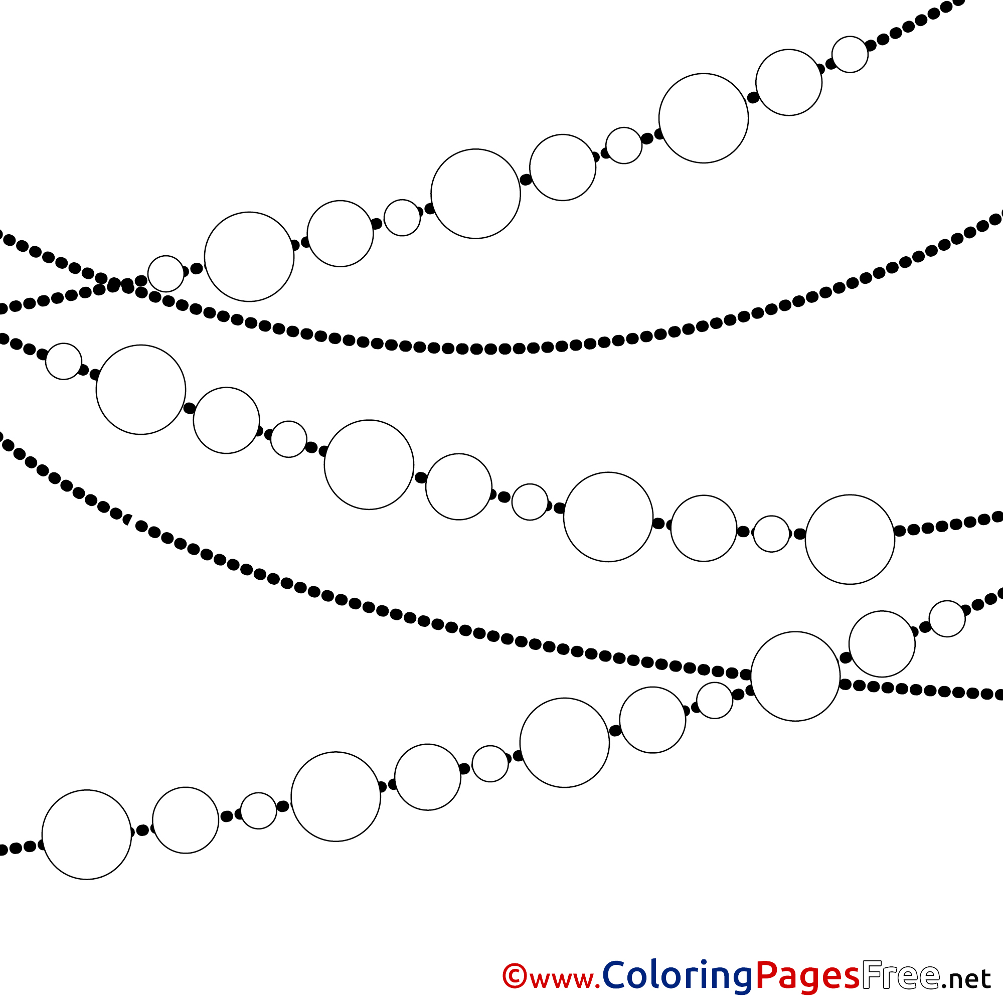 Garland Colouring Sheet download Christmas