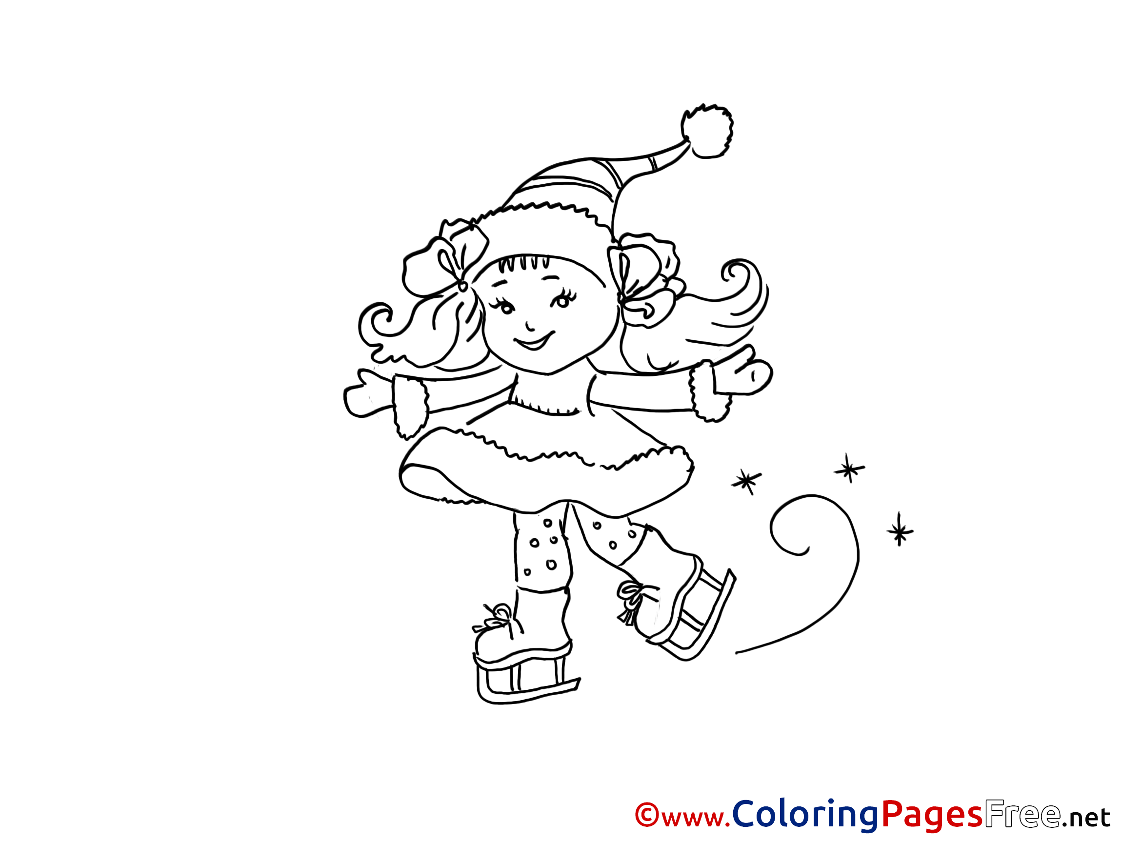Girl Colouring Page Christmas free