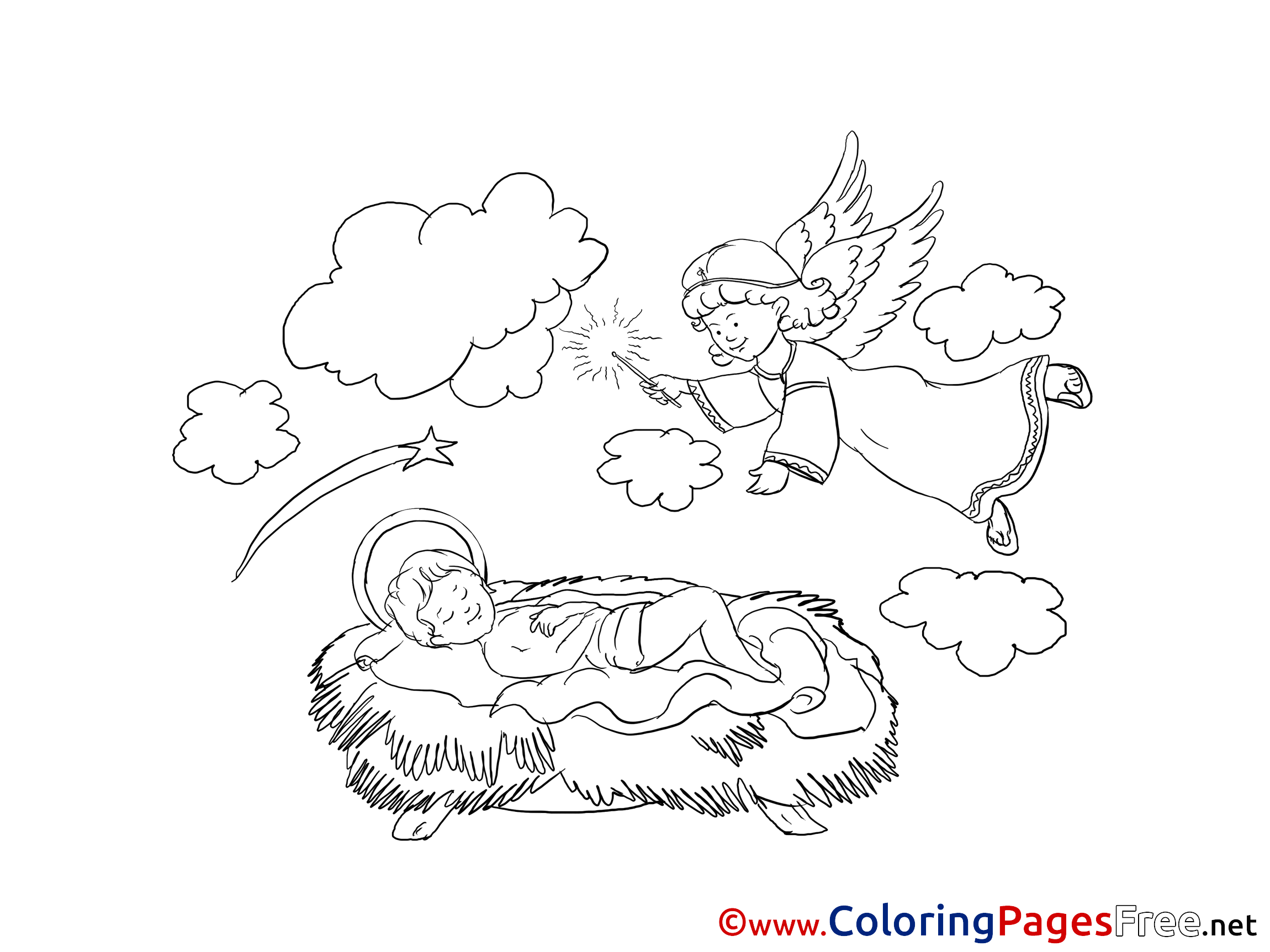 Jesus for Kids Christmas Colouring Page