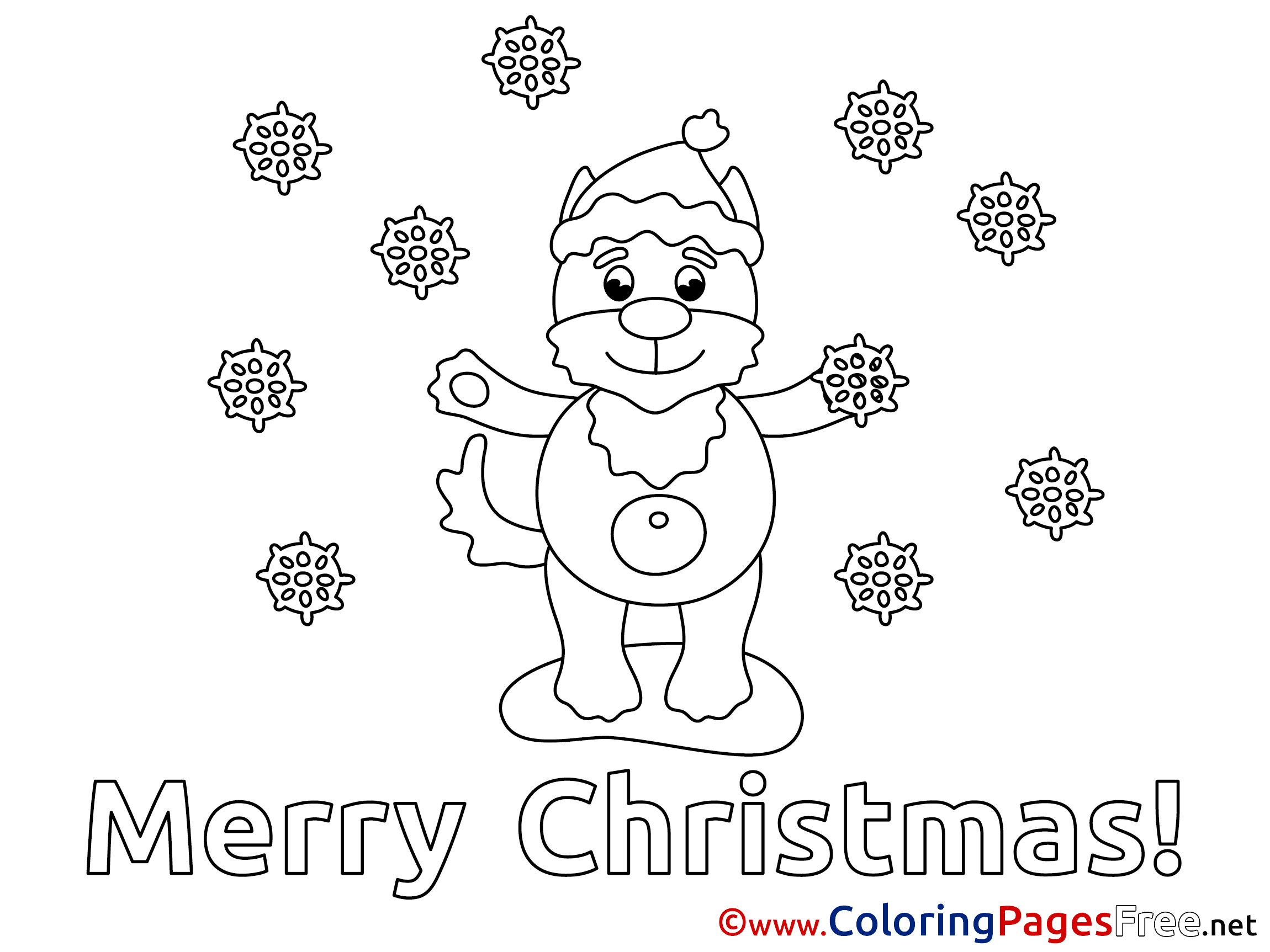 Puppy Kids Christmas Coloring Pages