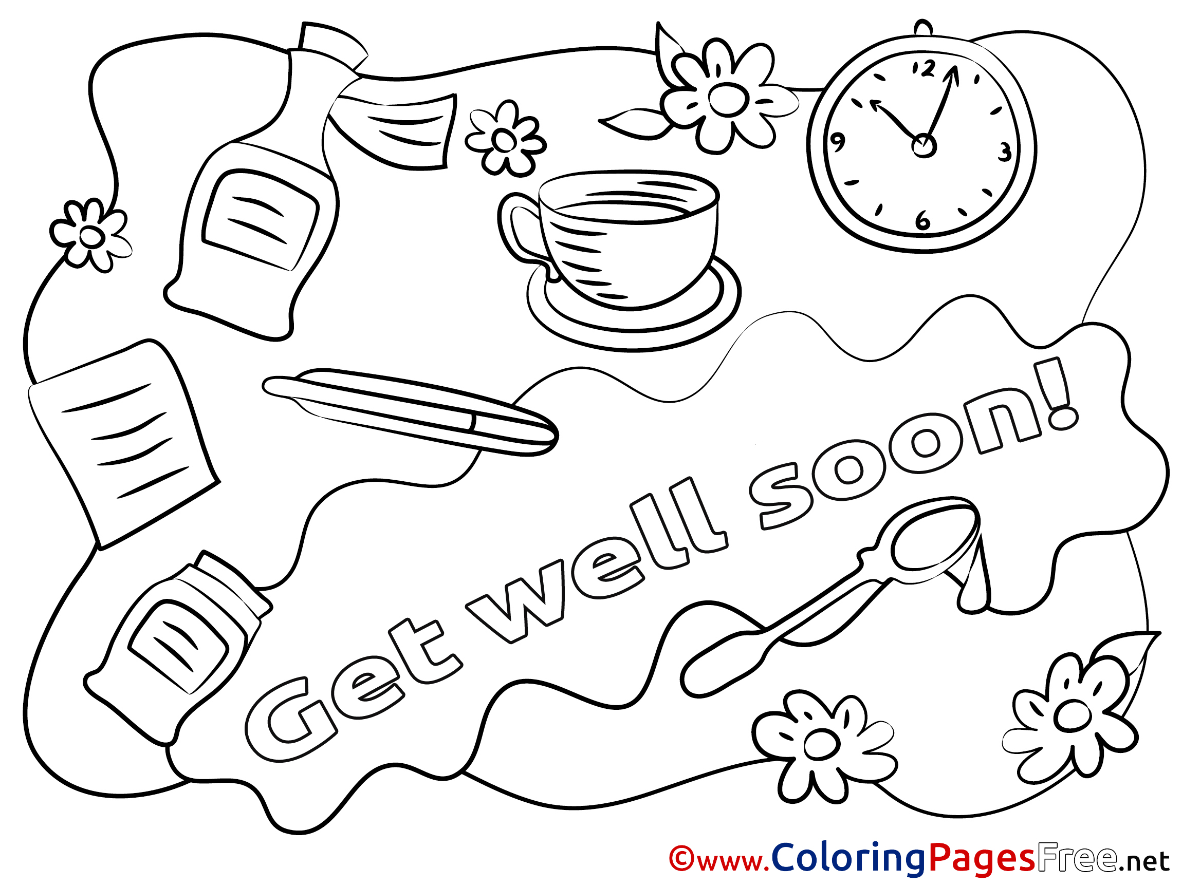 √ Get Well Coloring Pages / Printable Get Well Soon Coloring Pages