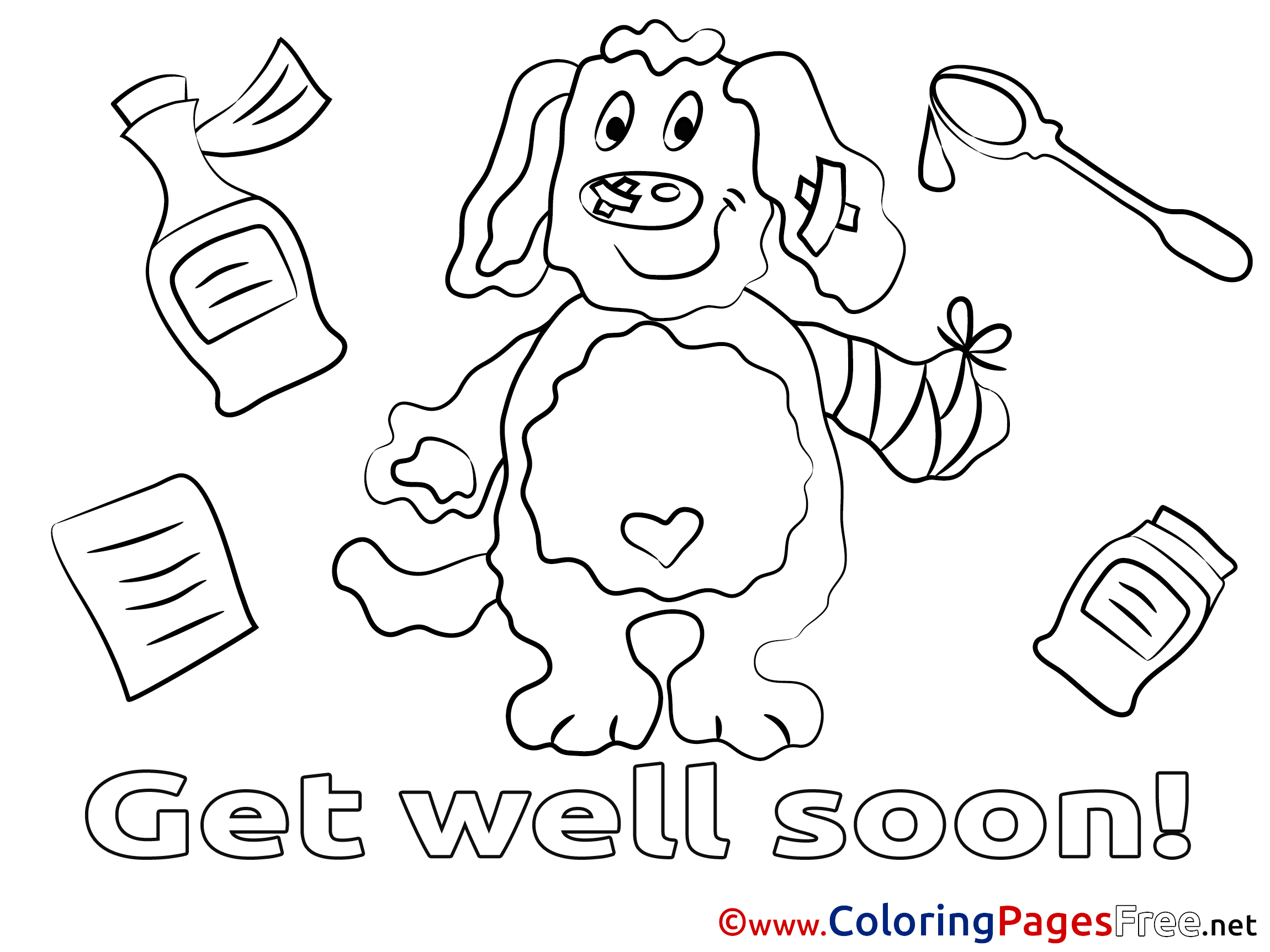 Get Well Soon Puppy Coloring Pages