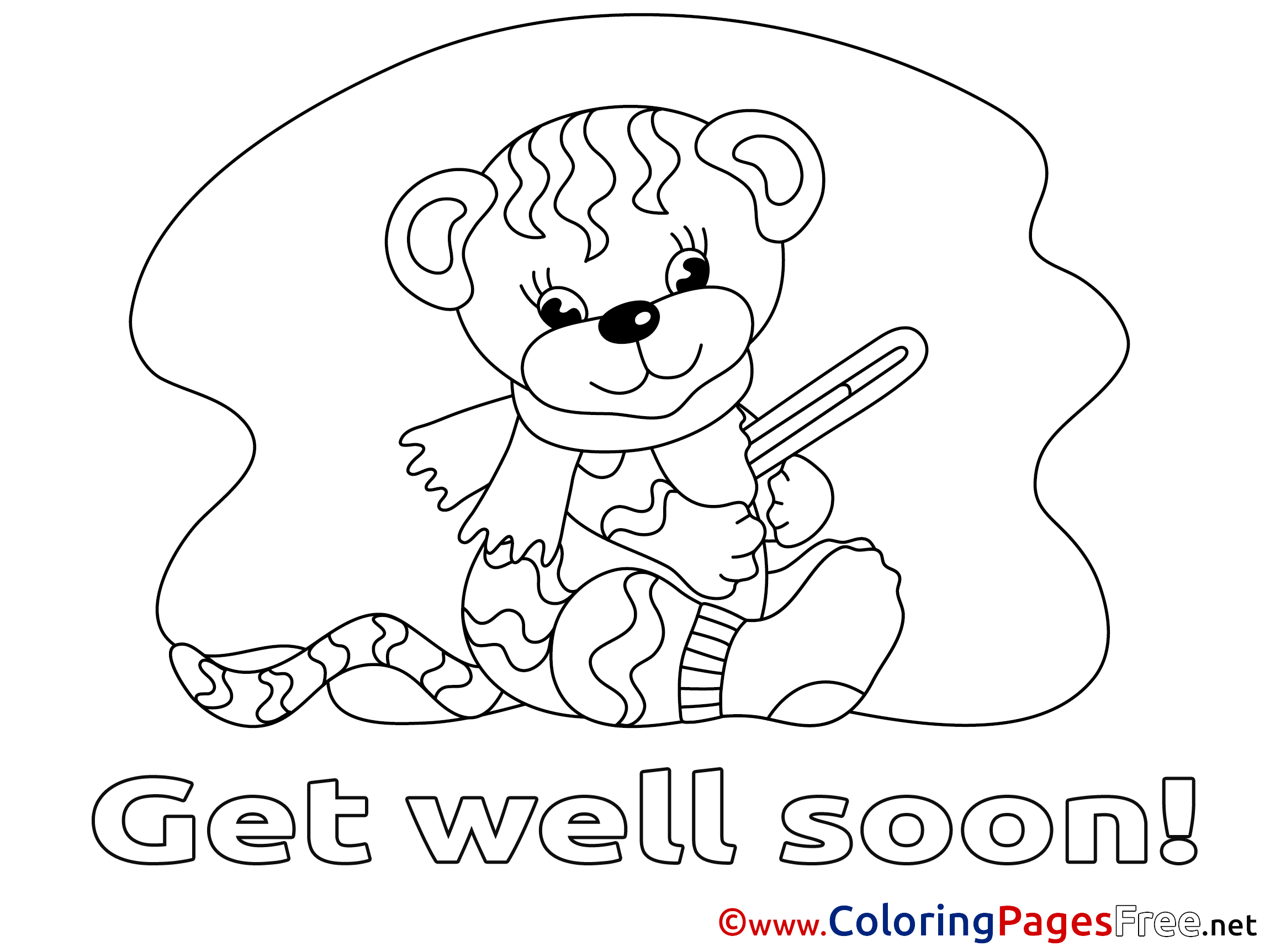 Tiger printable Coloring Pages Get well soon