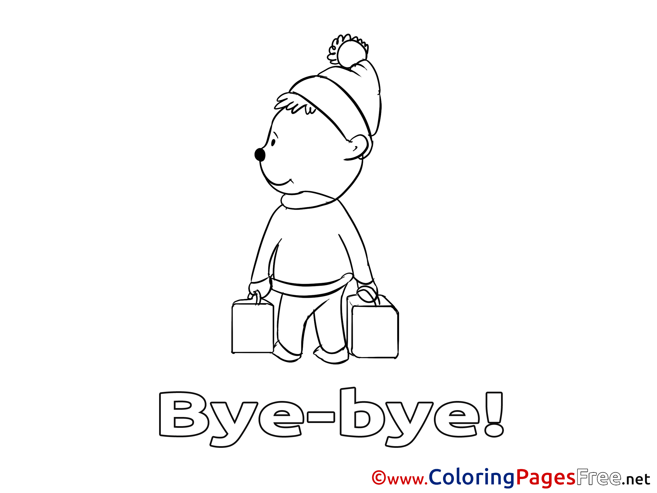 Goodbye Coloring Pages For Kids