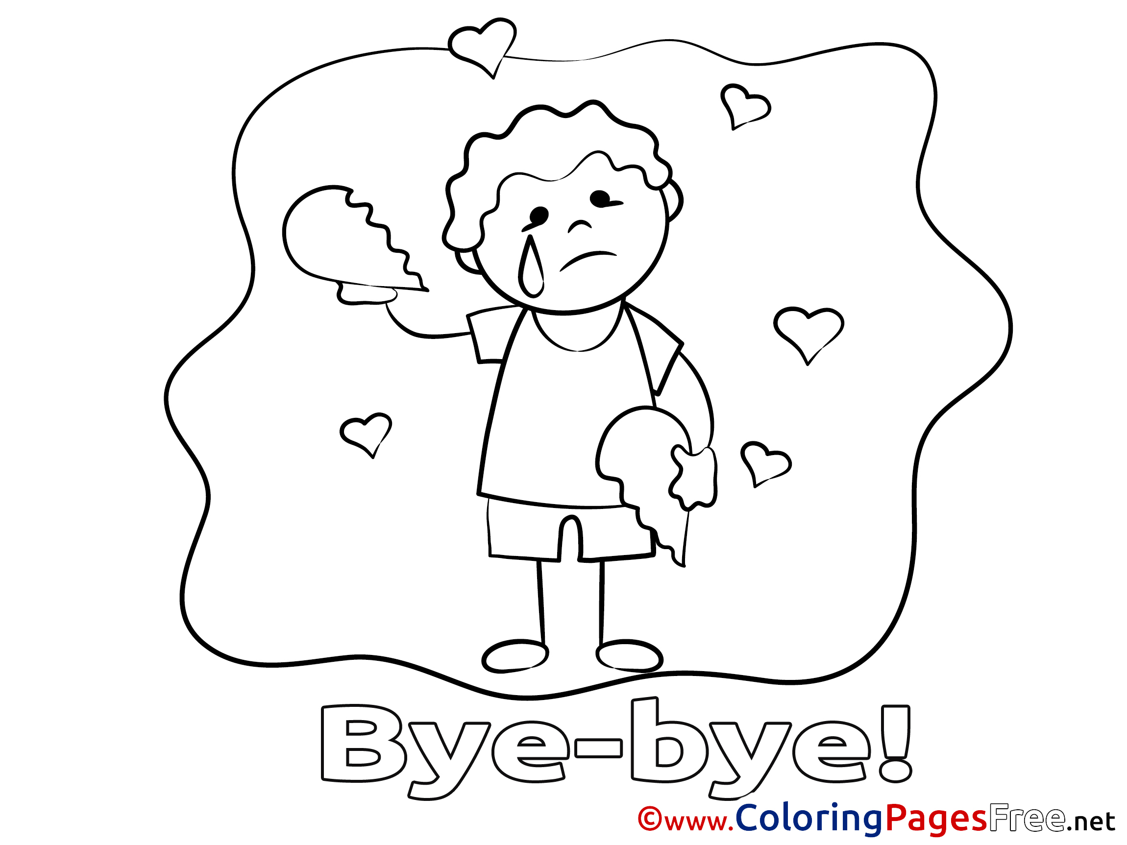 Goodbye Coloring Cards Coloring Pages