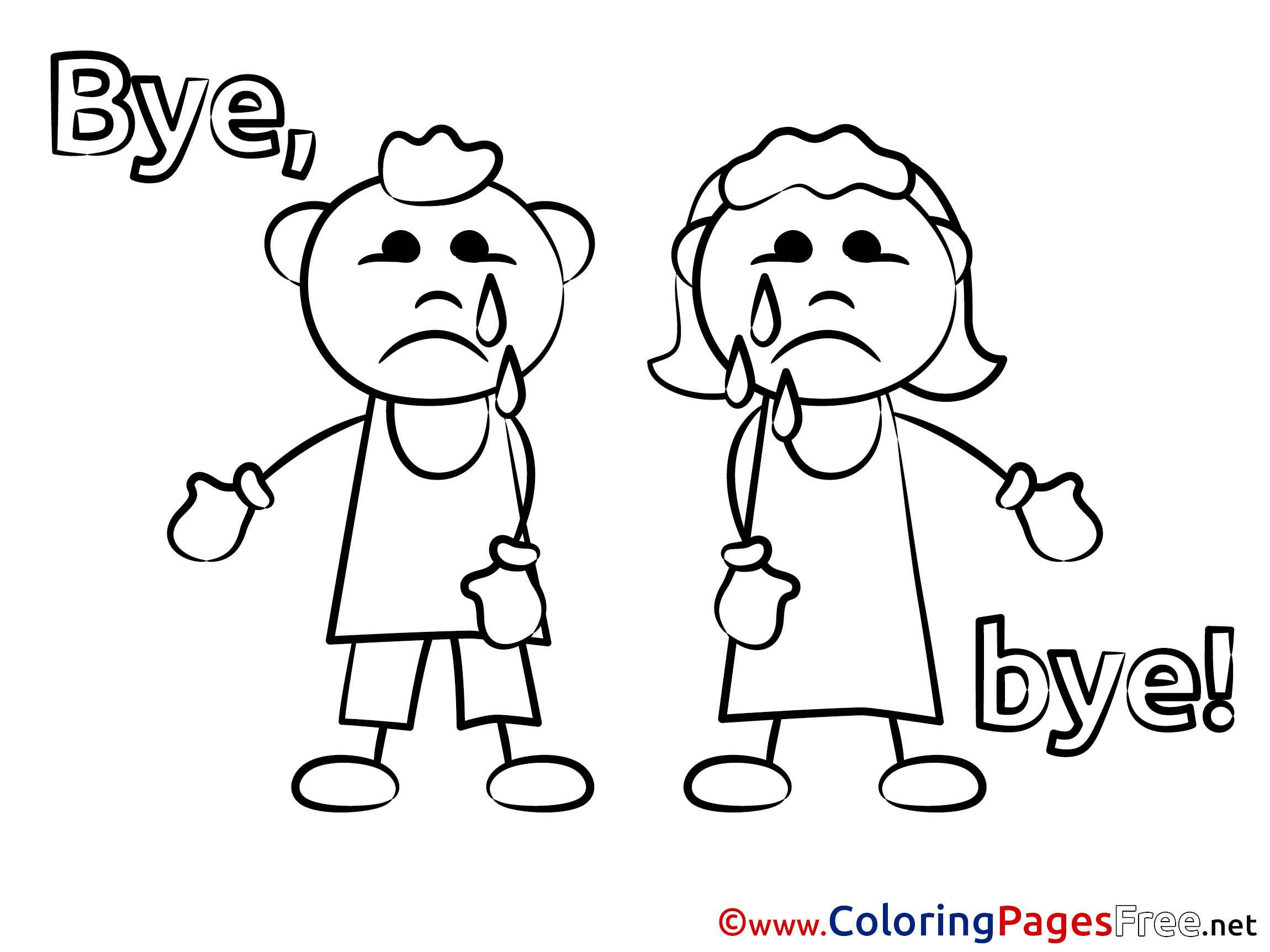 Kids Free Colouring Page Good Bye kids-free-colouring-page-good-bye