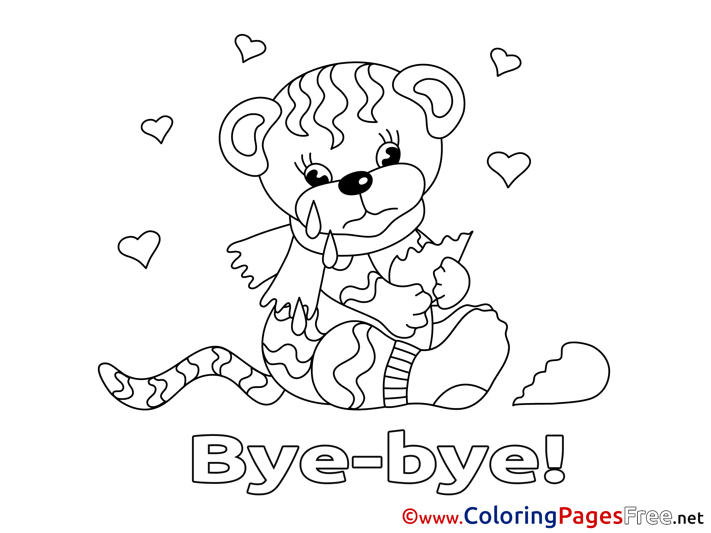 Good Bye Coloring Pages