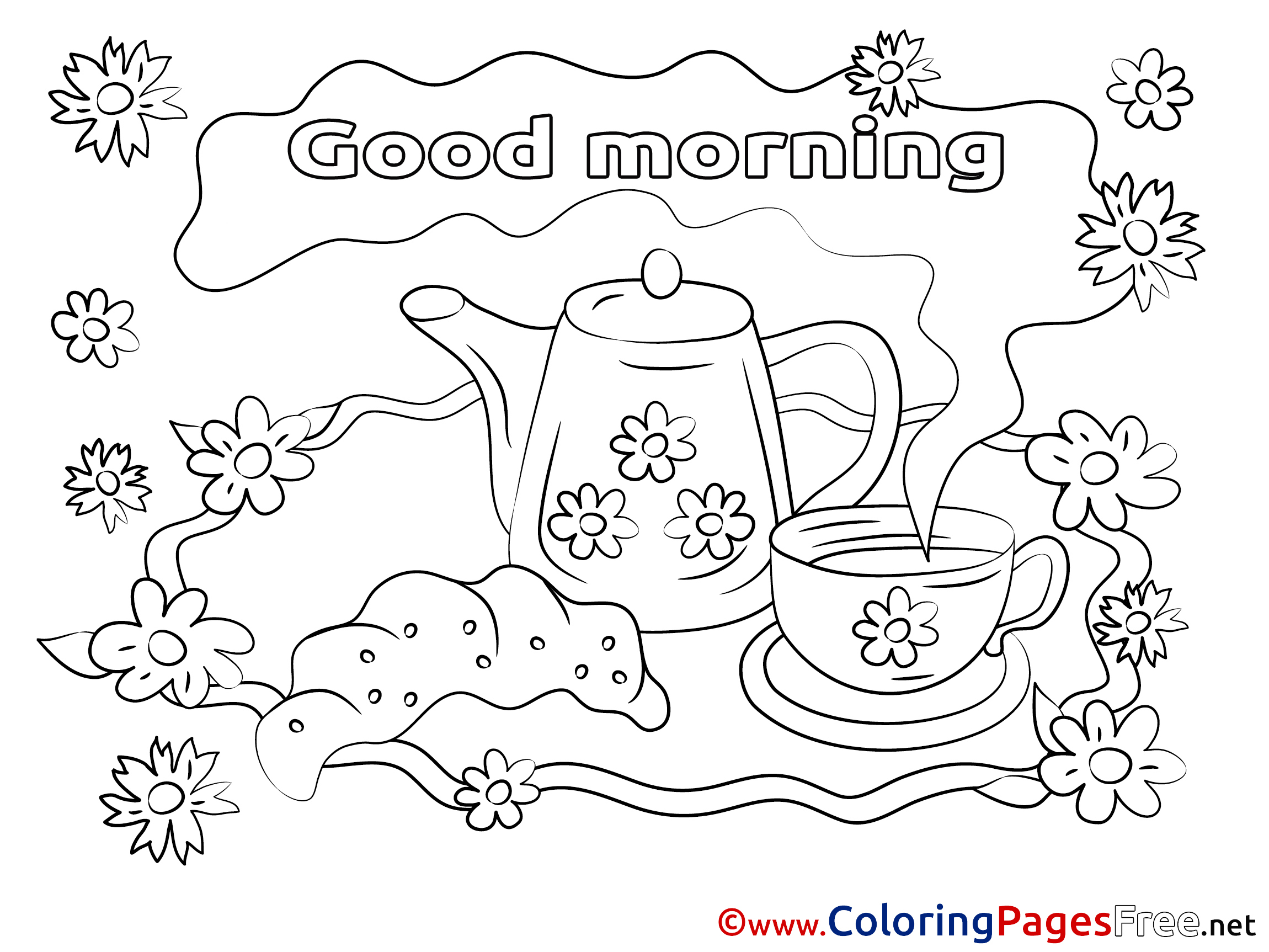 Kettle download Good Morning Coloring Pages