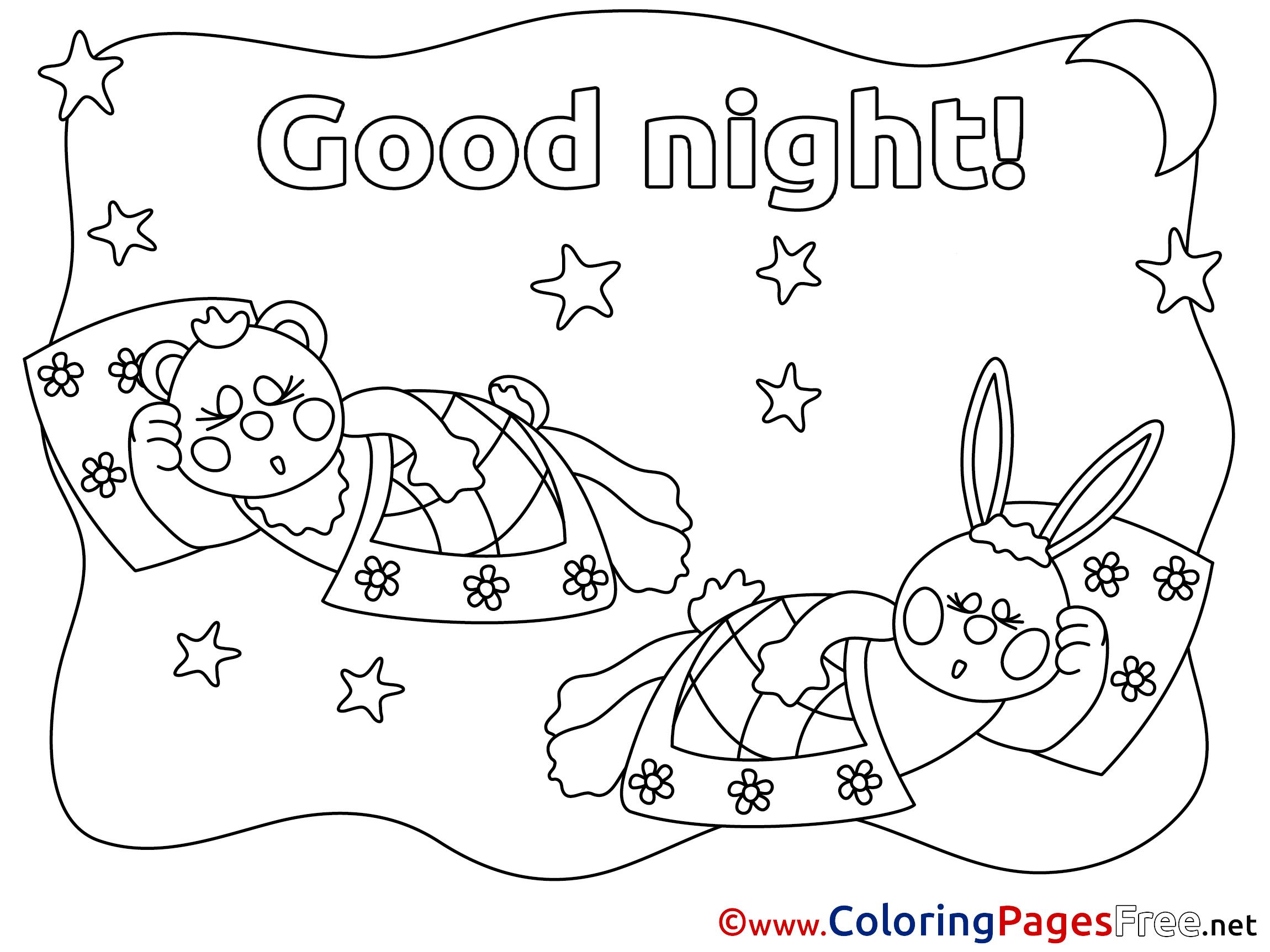 Good Night Coloring Page