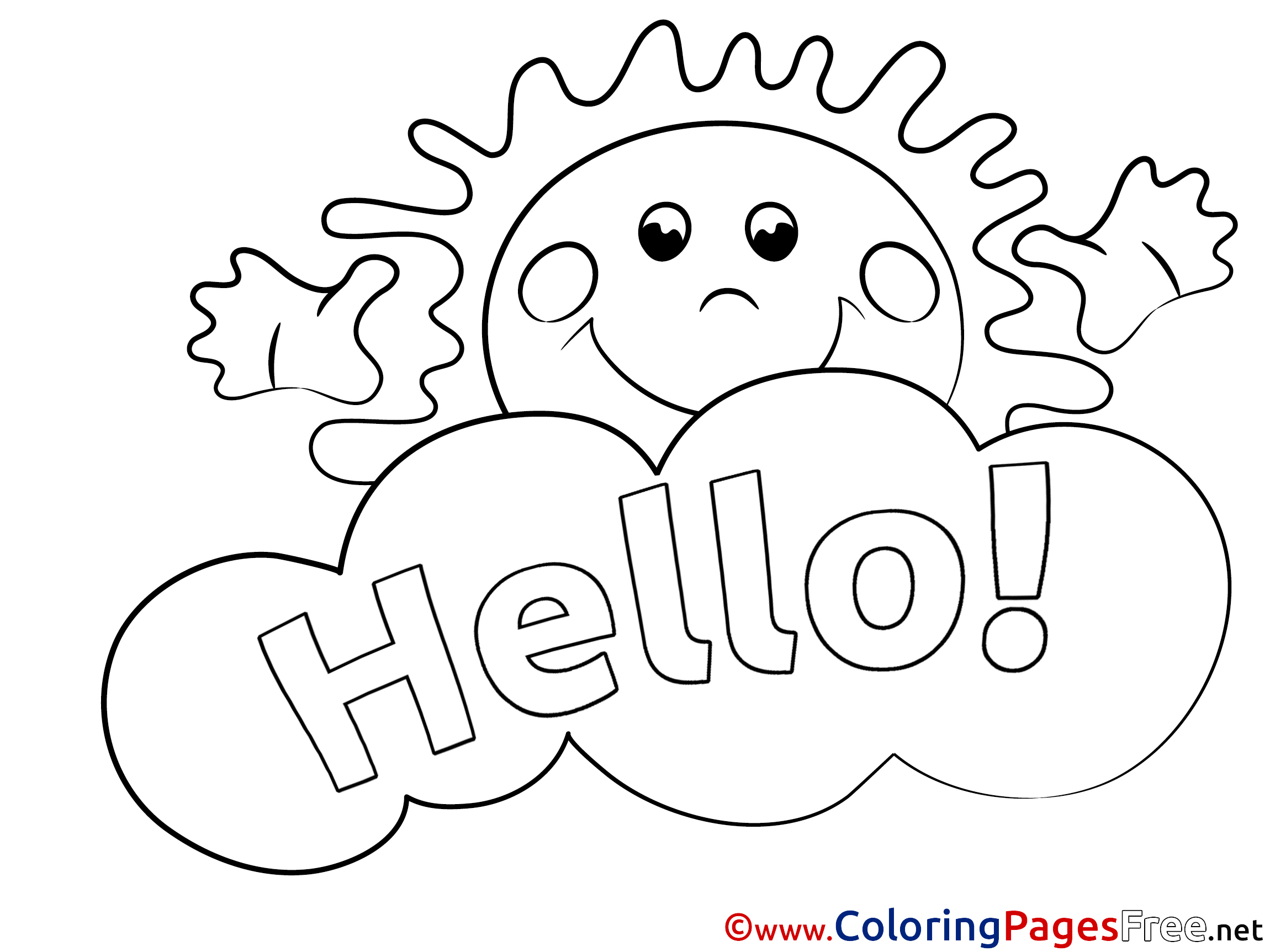 Download Sun Colouring Sheet download Hello