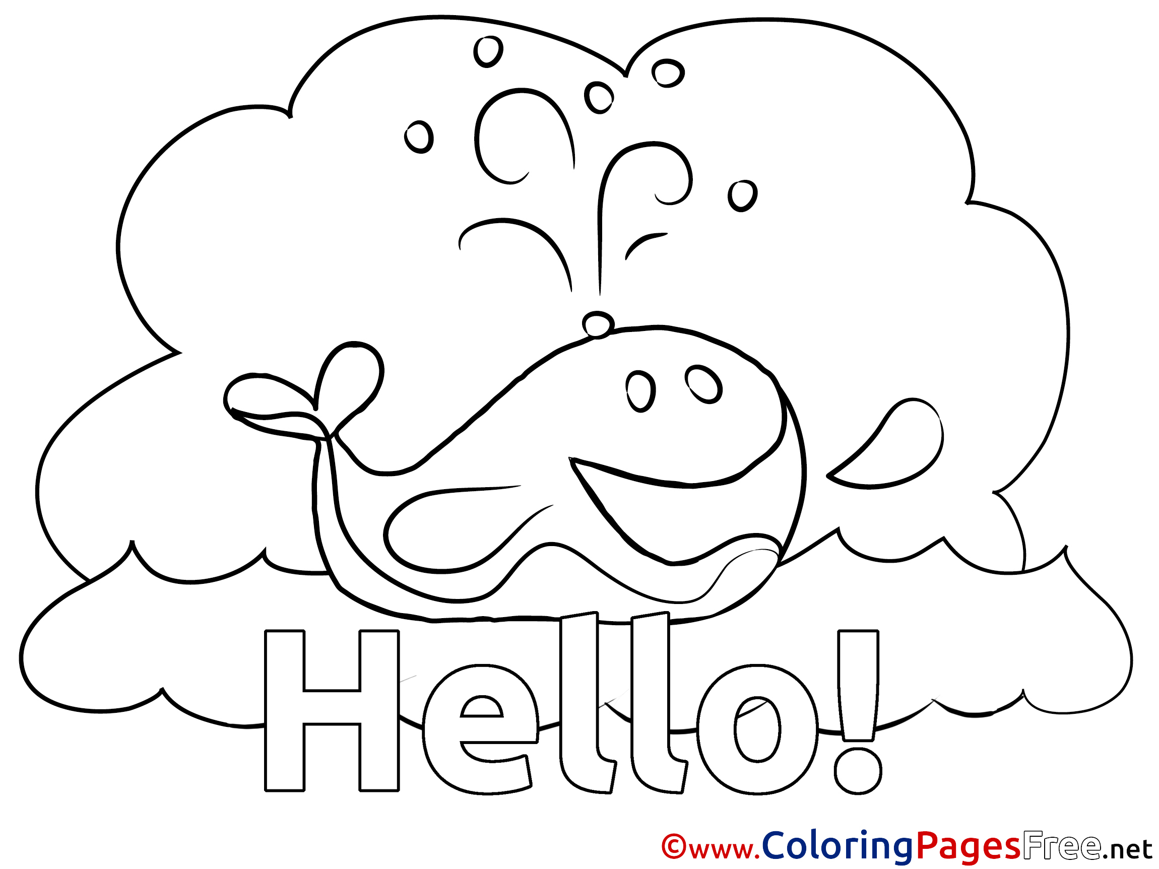 Hello Coloring Pages Words