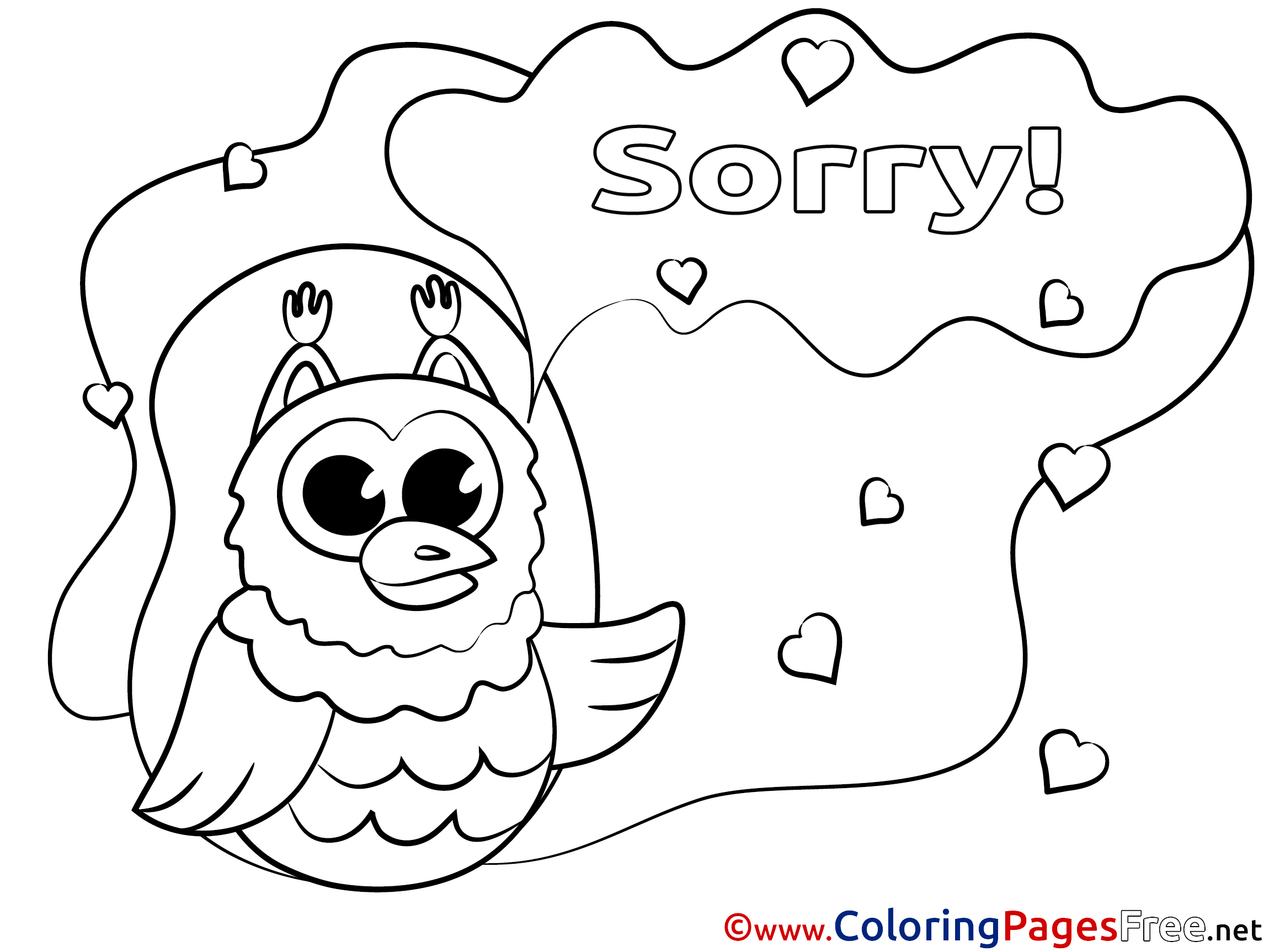 panda saying im sorry coloring pages - photo #26