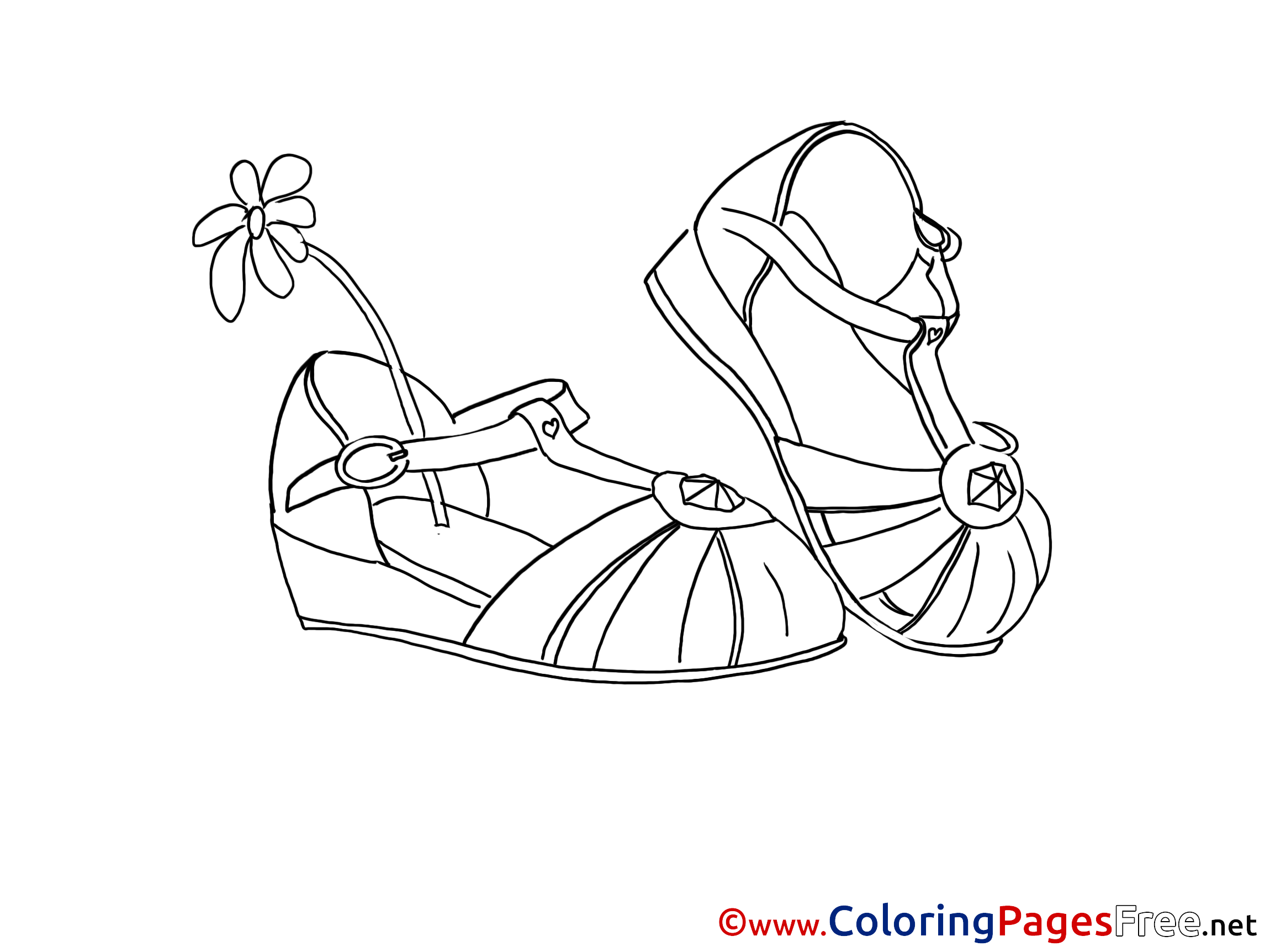 Shoes Woman Children Coloring Pages free