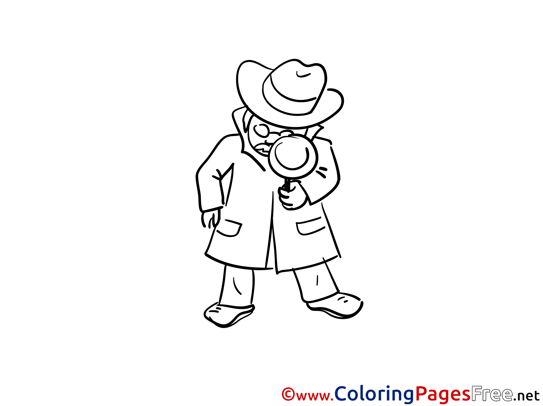 Detective for free Coloring Pages download
